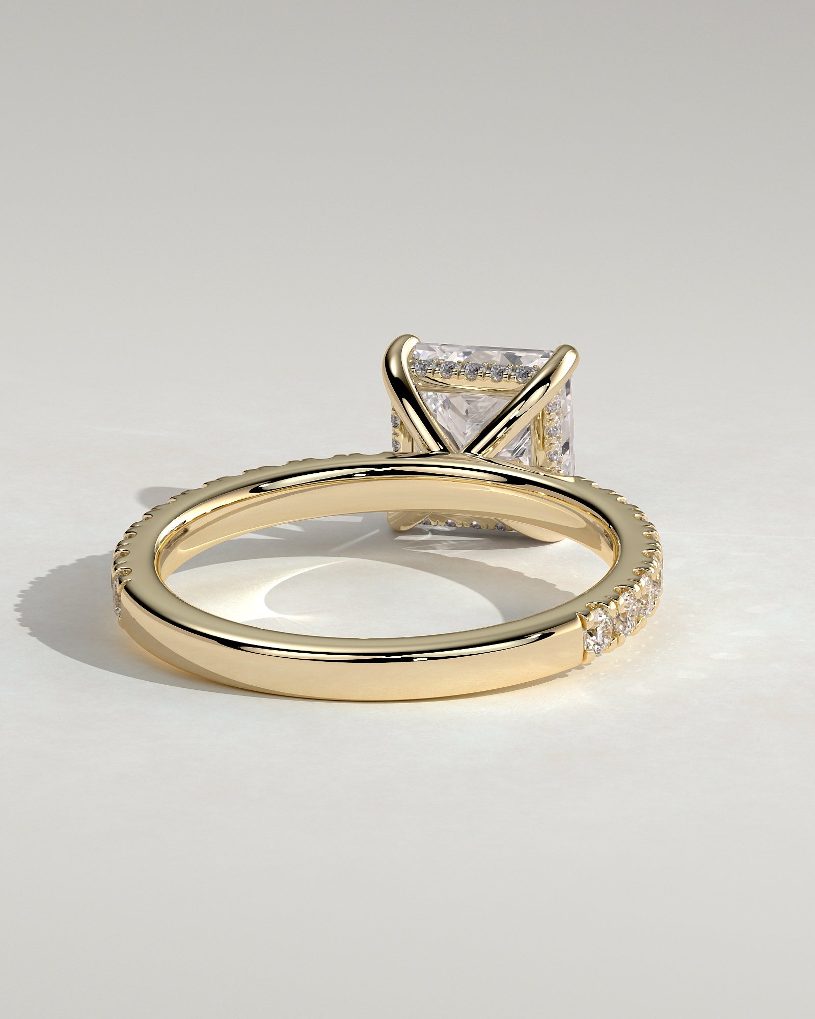 2.0CT Princess Lab Grown Diamond Hidden Halo Pave Engagement Ring
