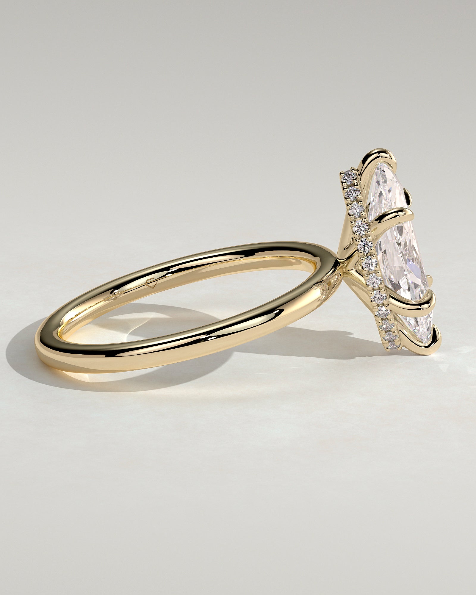 2.0CT Marquise Lab Grown Diamond Hidden Halo Solitaire Engagement Ring