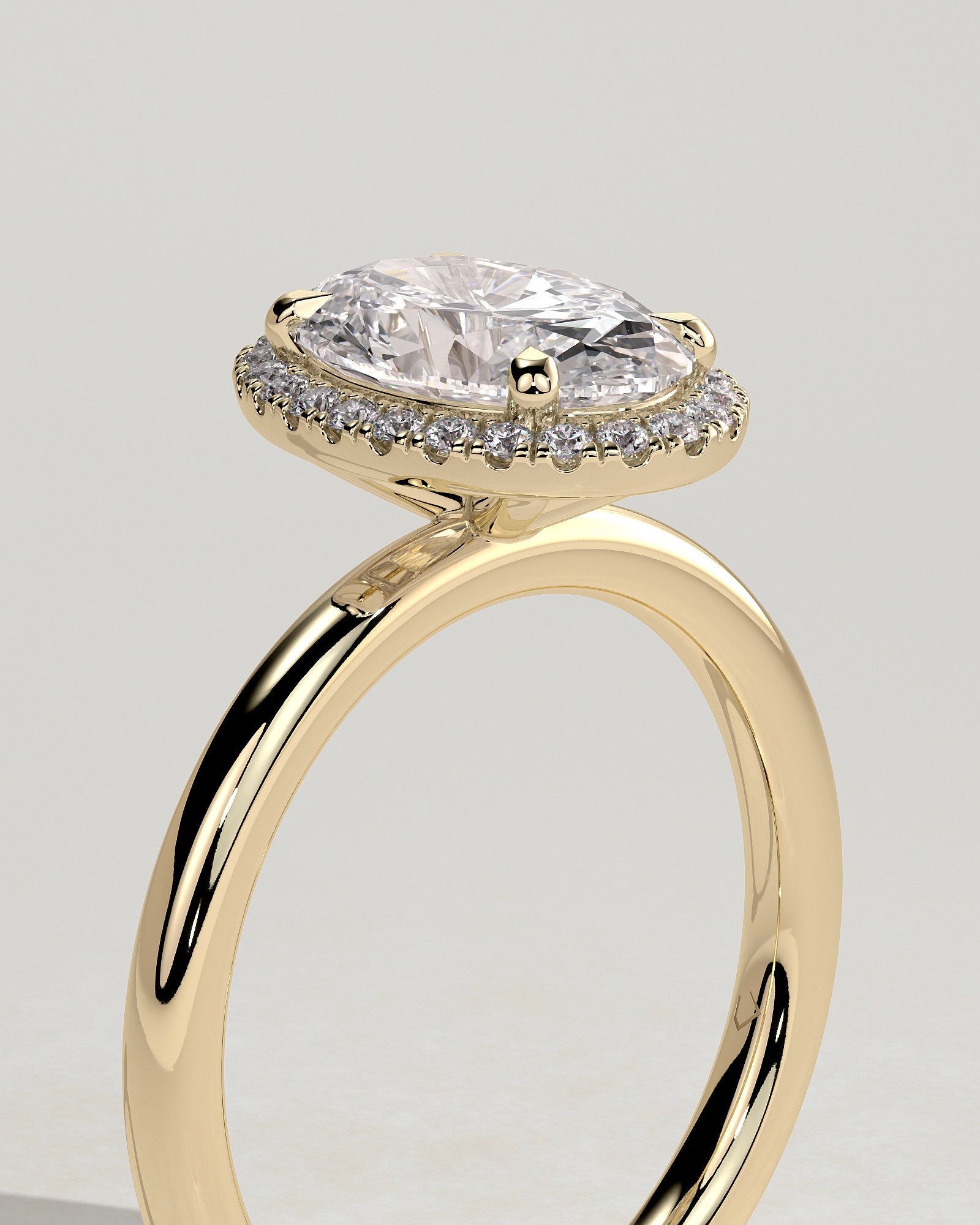 2.0CT Oval Lab Grown Diamond Halo Solitaire Engagement Ring