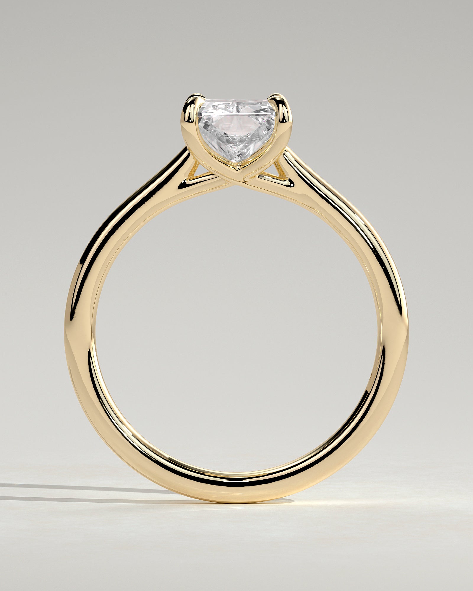 2.0CT Radiant Lab Grown Diamond Cathedral Open Trellis Gallery Engagement Ring