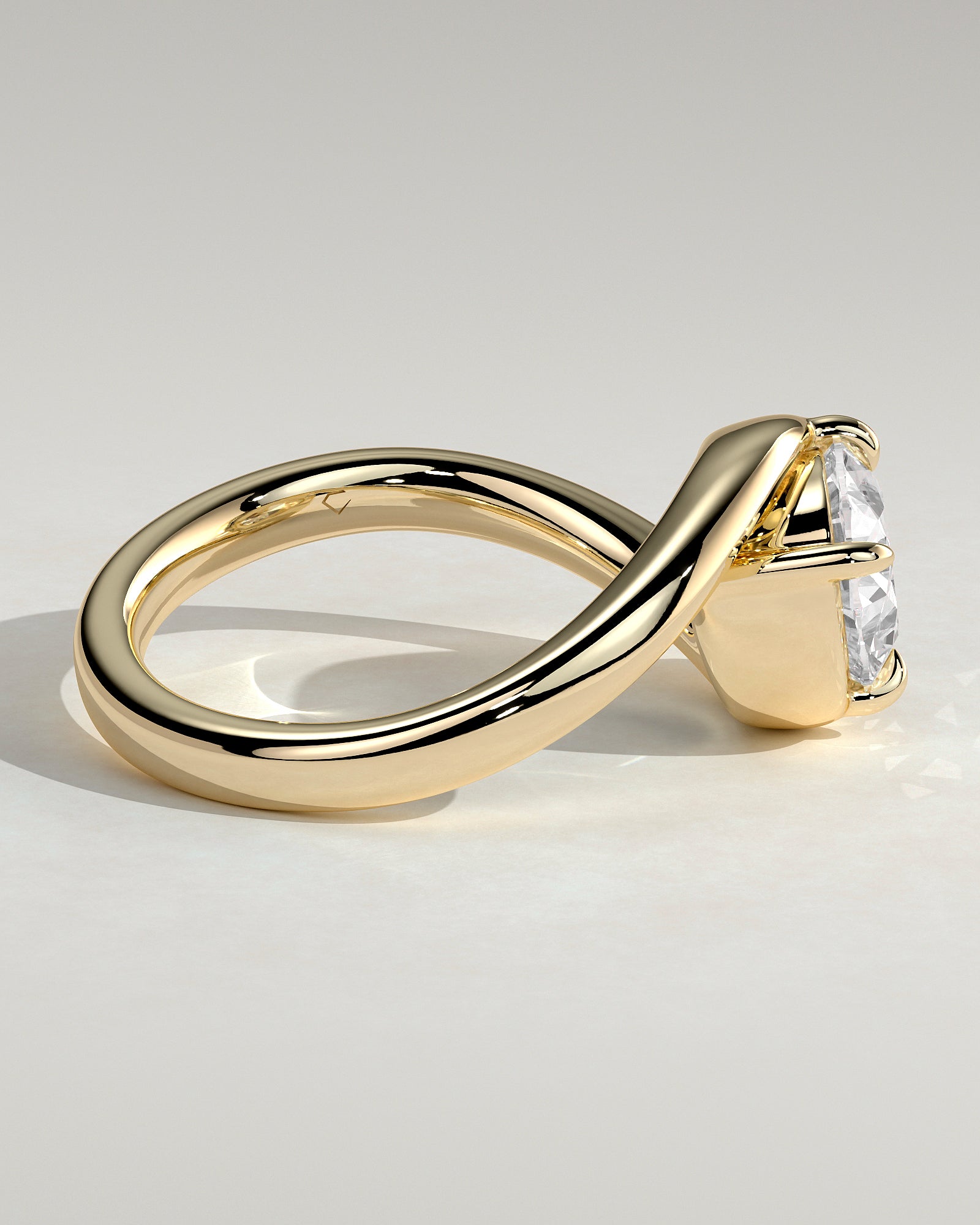 2.0CT East West Oval Lab Grown Diamond Unique Bypass Engagement Ring