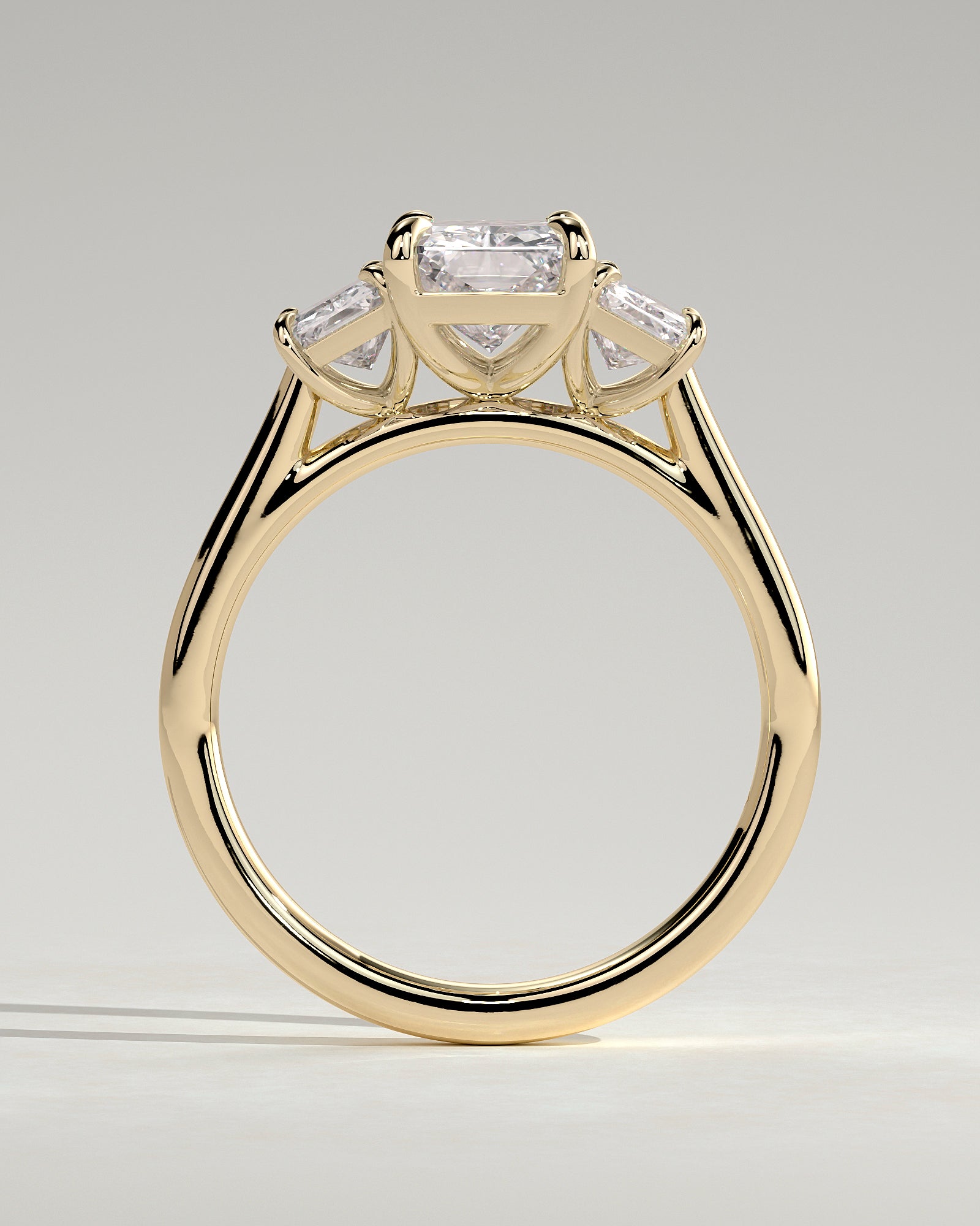 2.0CT Radiant Cut Lab Grown Diamond Three Stone Engagement Ring