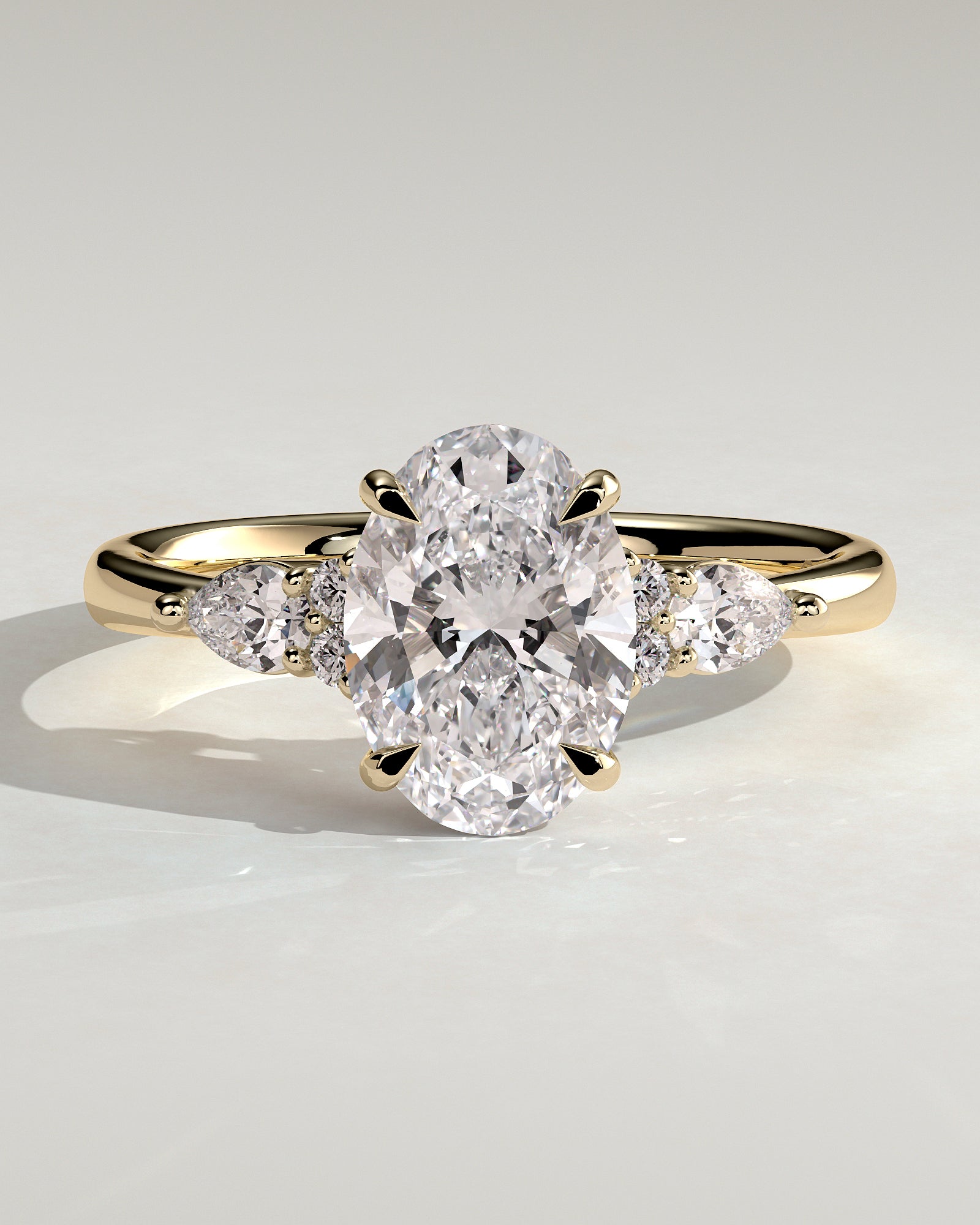 2.0CT Oval Lab Grown Diamond Cluster Engagement Ring