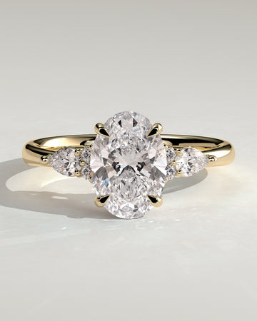 2.0CT Oval Lab Grown Diamond Cluster Engagement Ring