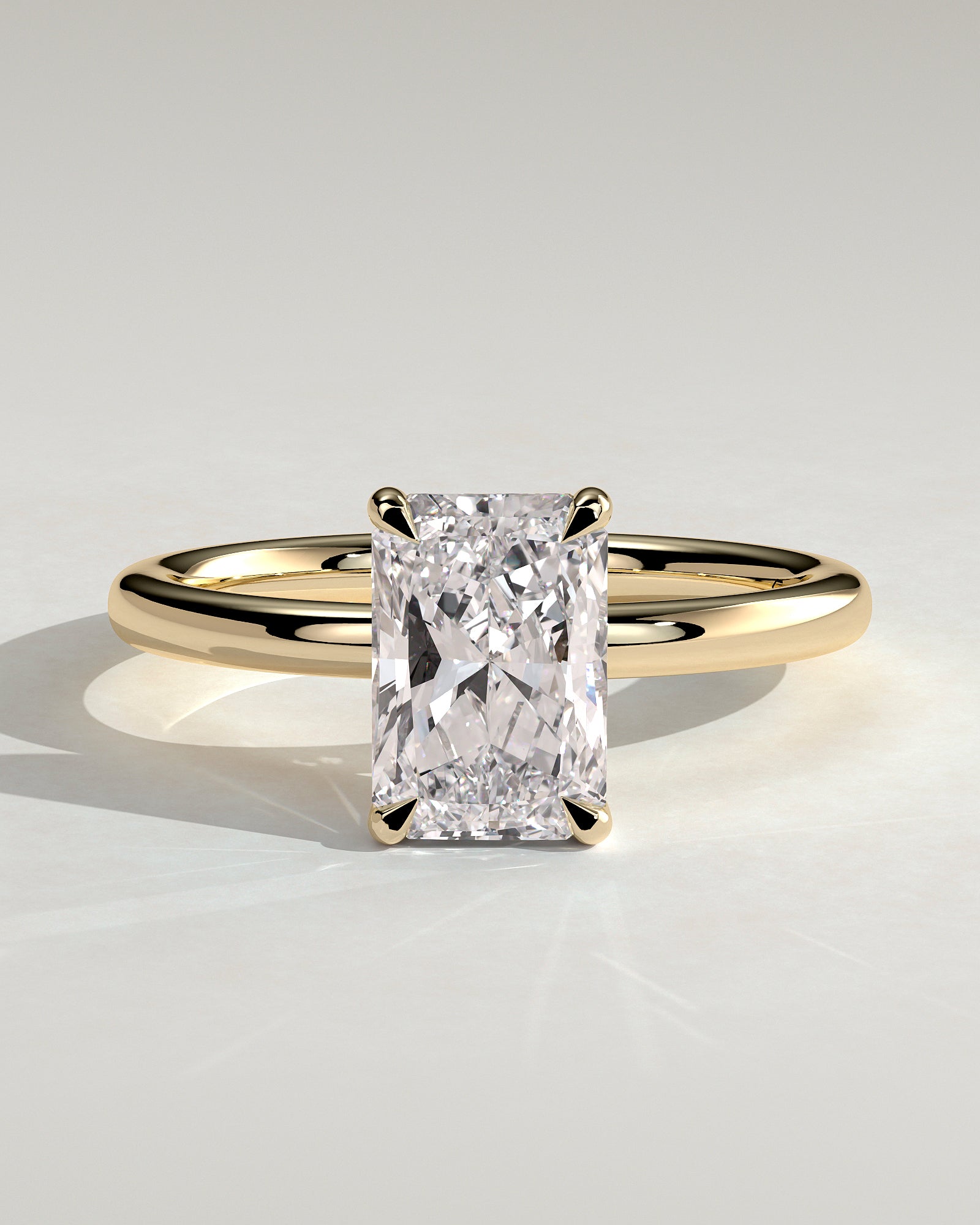 2.0CT Radiant Lab Grown Diamond Hidden Halo Solitaire Engagement Ring