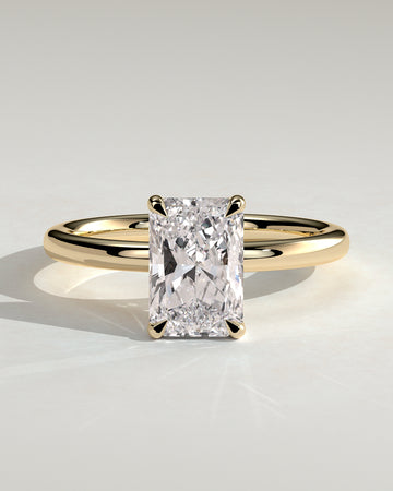 2.0CT Radiant Lab Grown Diamond Hidden Halo Solitaire Engagement Ring