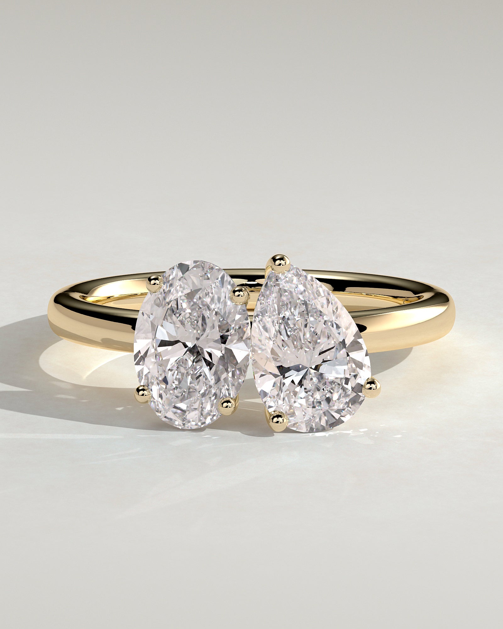 1.50CT Oval & 1.50CT Pear Lab Grown Diamond Toi et Moi Engagement Ring