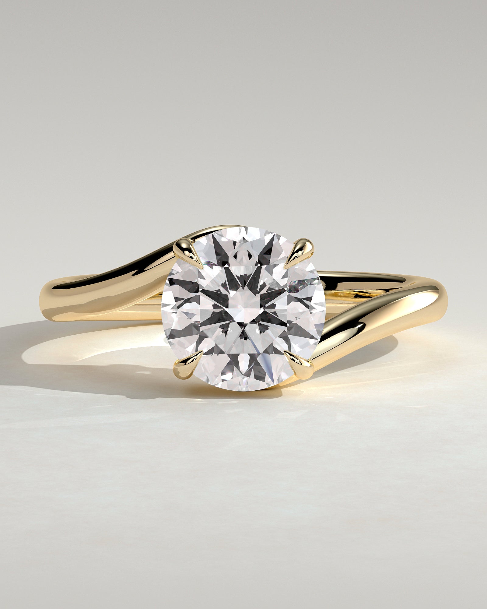 2.0CT Round Lab Grown Diamond Bypass Engagement Ring