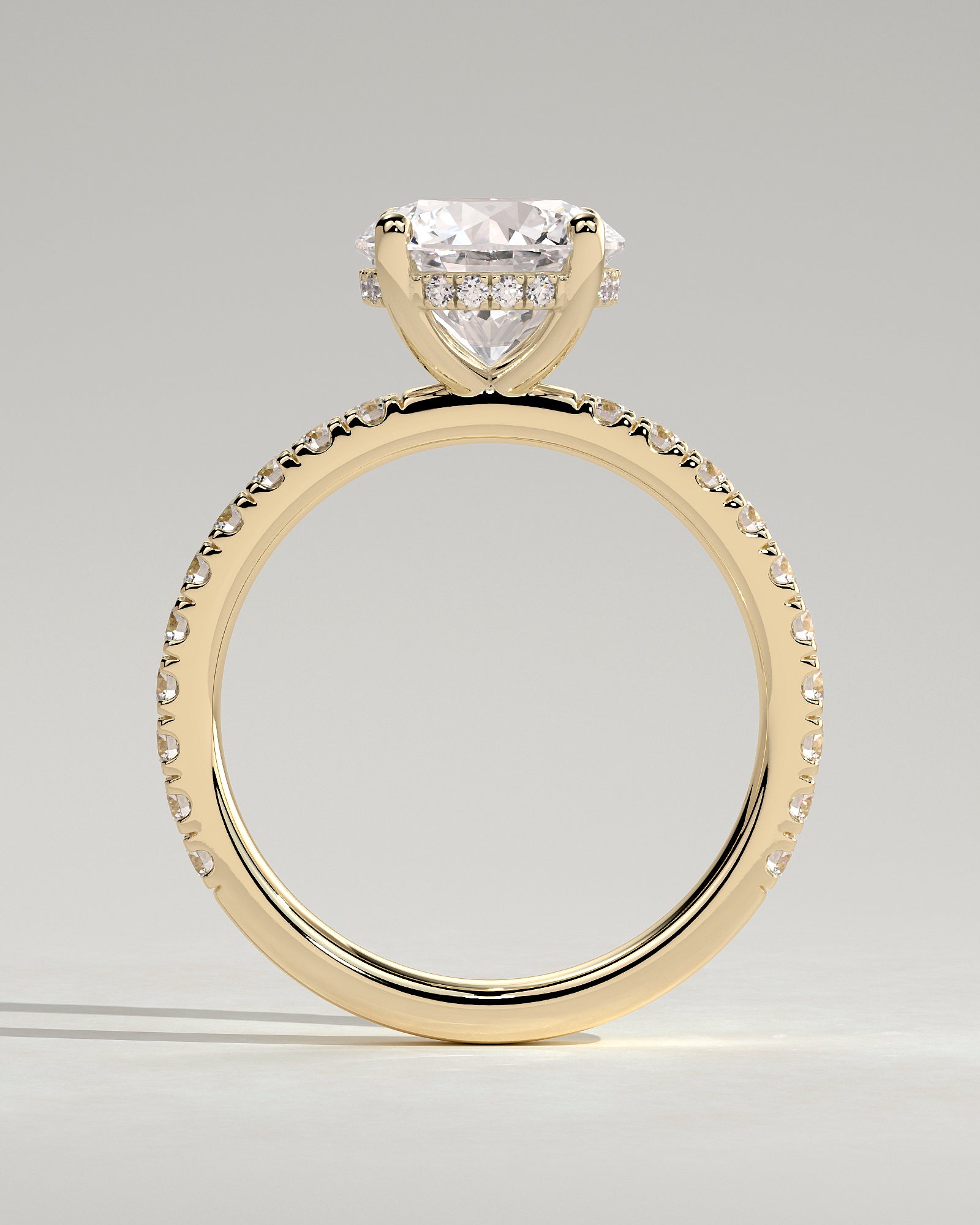 2.0CT Round Lab Grown Diamond Hidden Halo Pave Engagement Ring