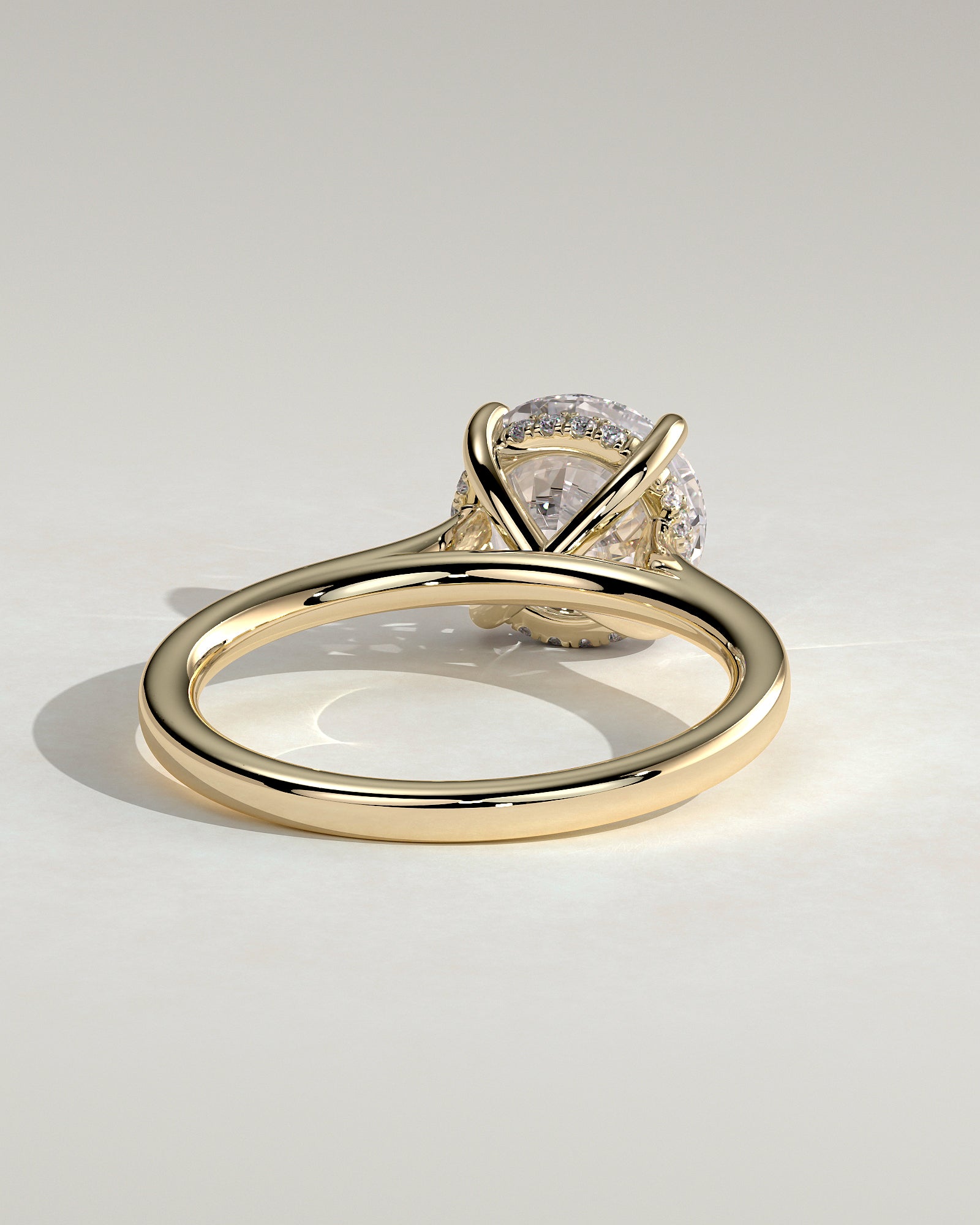 2.0CT Round Lab Grown Diamond Hidden Halo Cathedral Engagement Ring