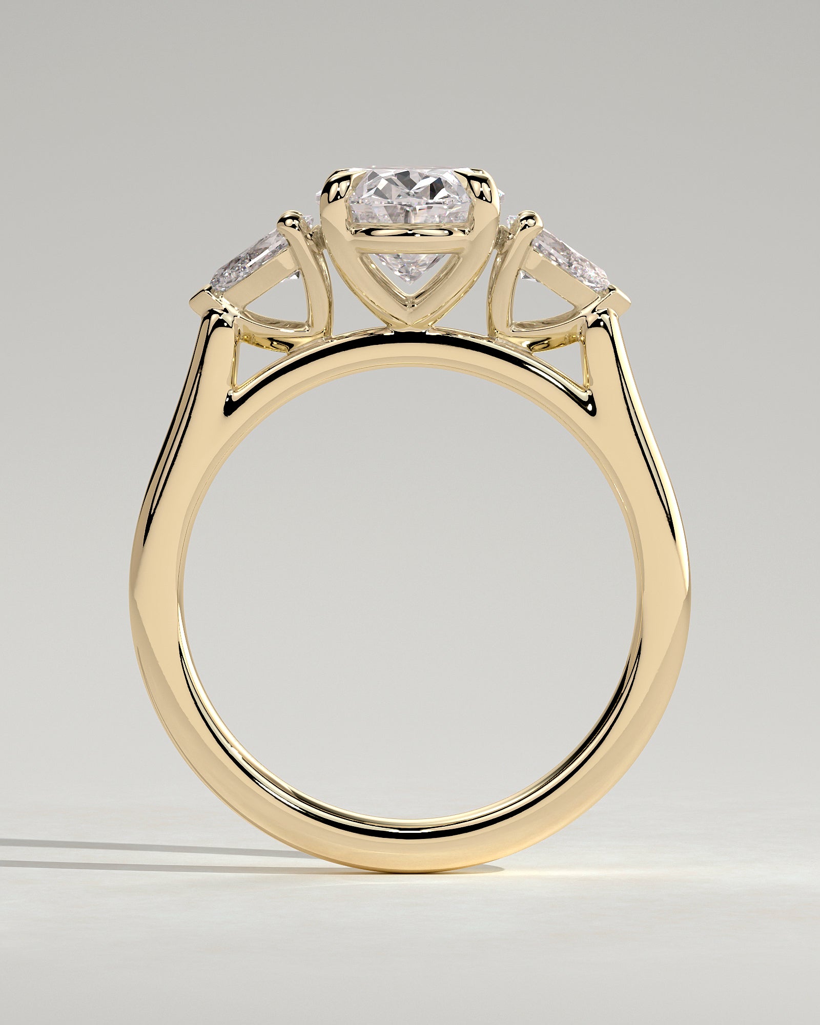 2.0CT Oval Lab Grown Diamond Three Stone Engagement Ring
