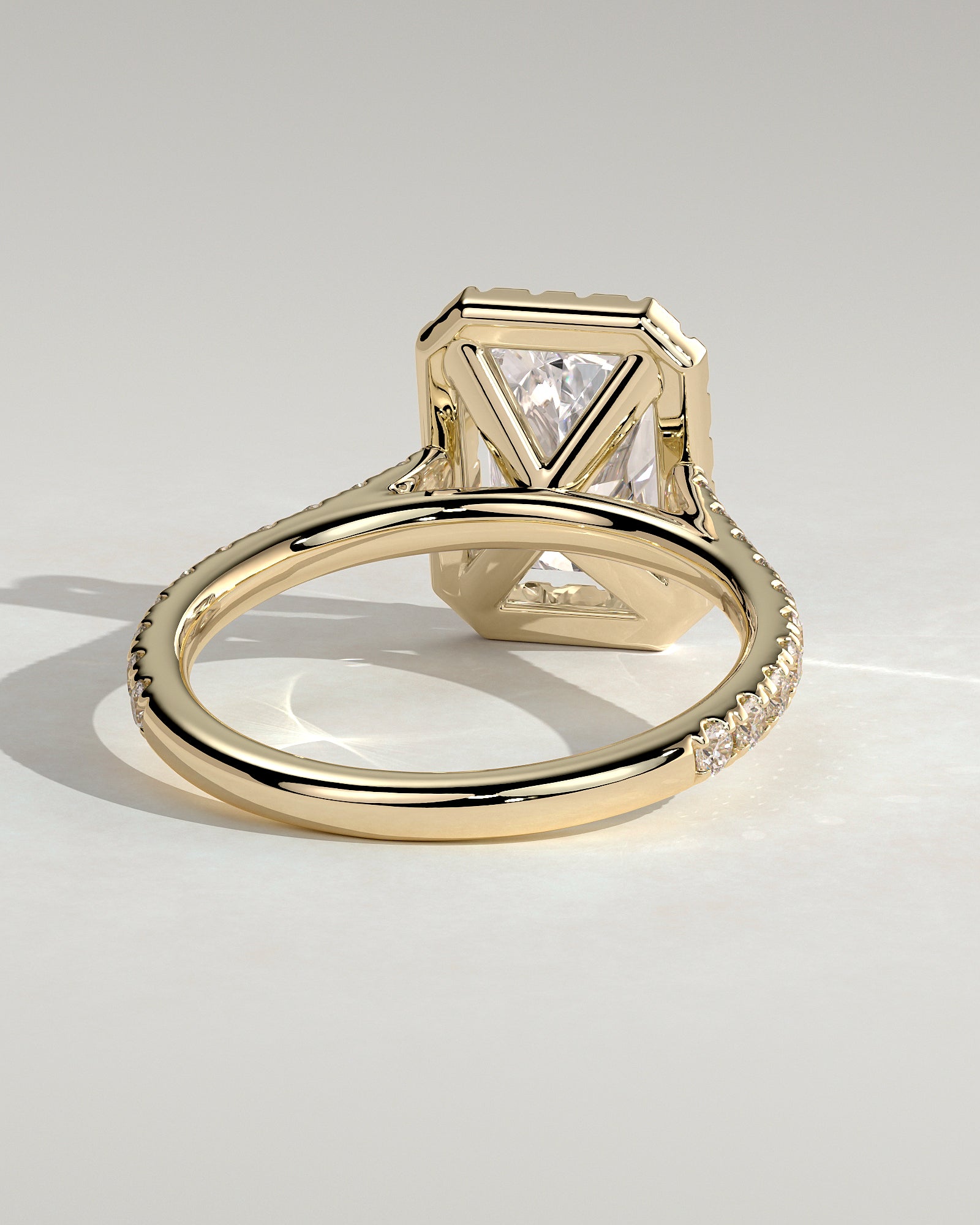 2.0CT Radiant Lab Grown Diamond Halo Cathedral Pave Engagement Ring