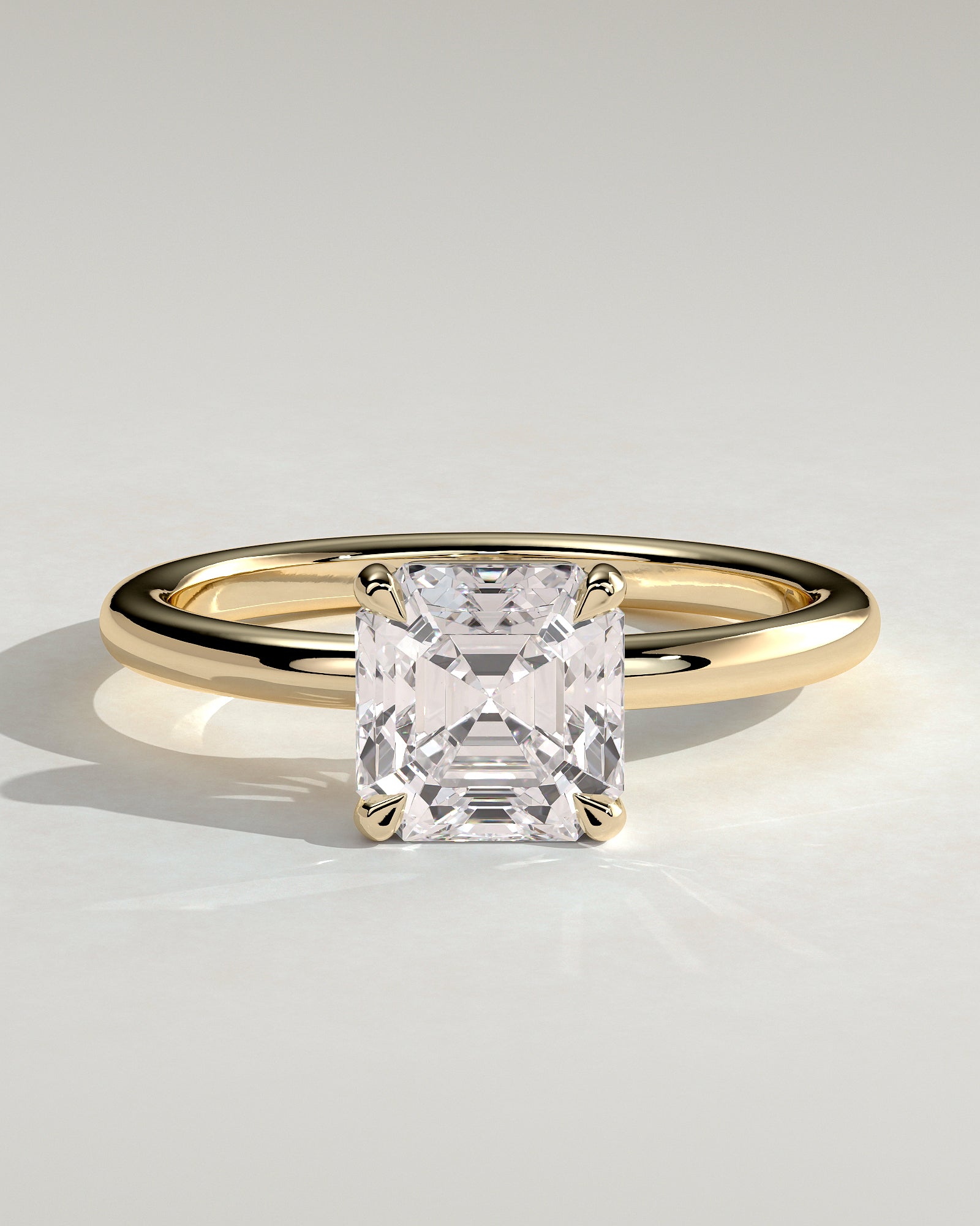 2.0CT Asscher Lab Grown Diamond Solitaire Engagement Ring