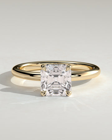2.0CT Asscher Lab Grown Diamond Solitaire Engagement Ring