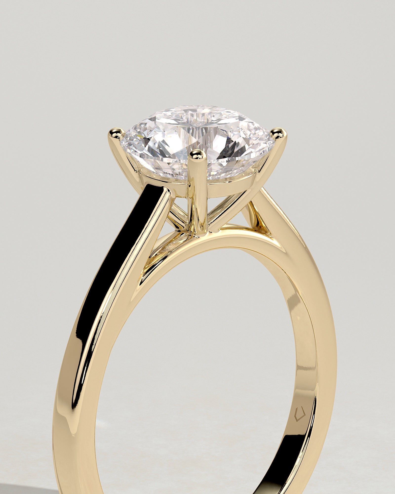 2.0CT Round Lab Grown Diamond Cathedral Engagement Ring