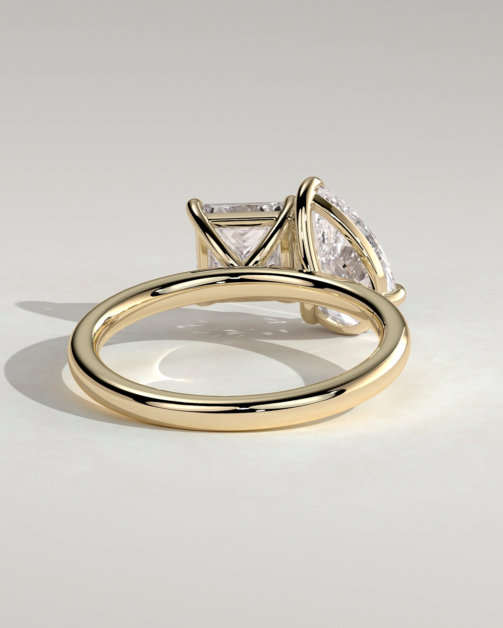 1.65CT Pear & 1.65CT Princess Lab Grown Diamond Toi et Moi Engagement Ring