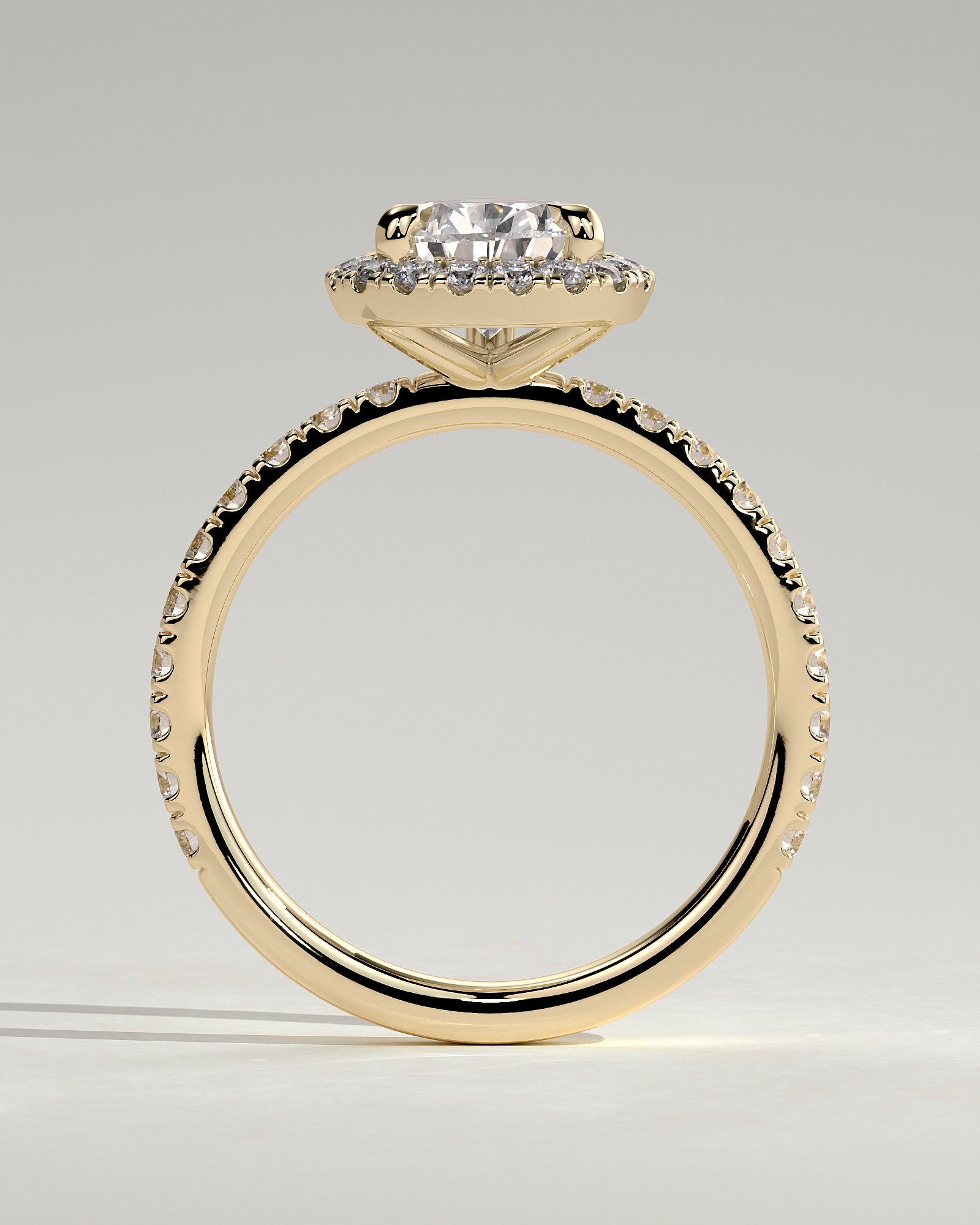 2.0CT Pear Lab Grown Diamond Halo Pave Engagement Ring