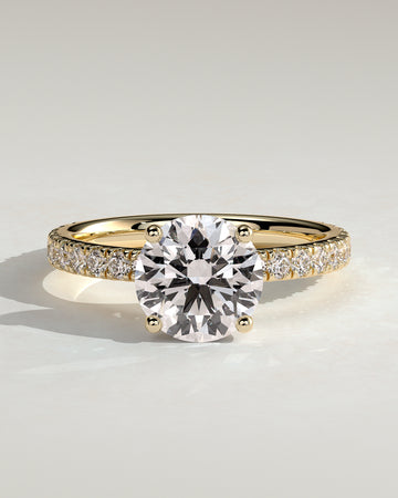 2.0CT Round Lab Grown Diamond Hidden Halo Pave Engagement Ring