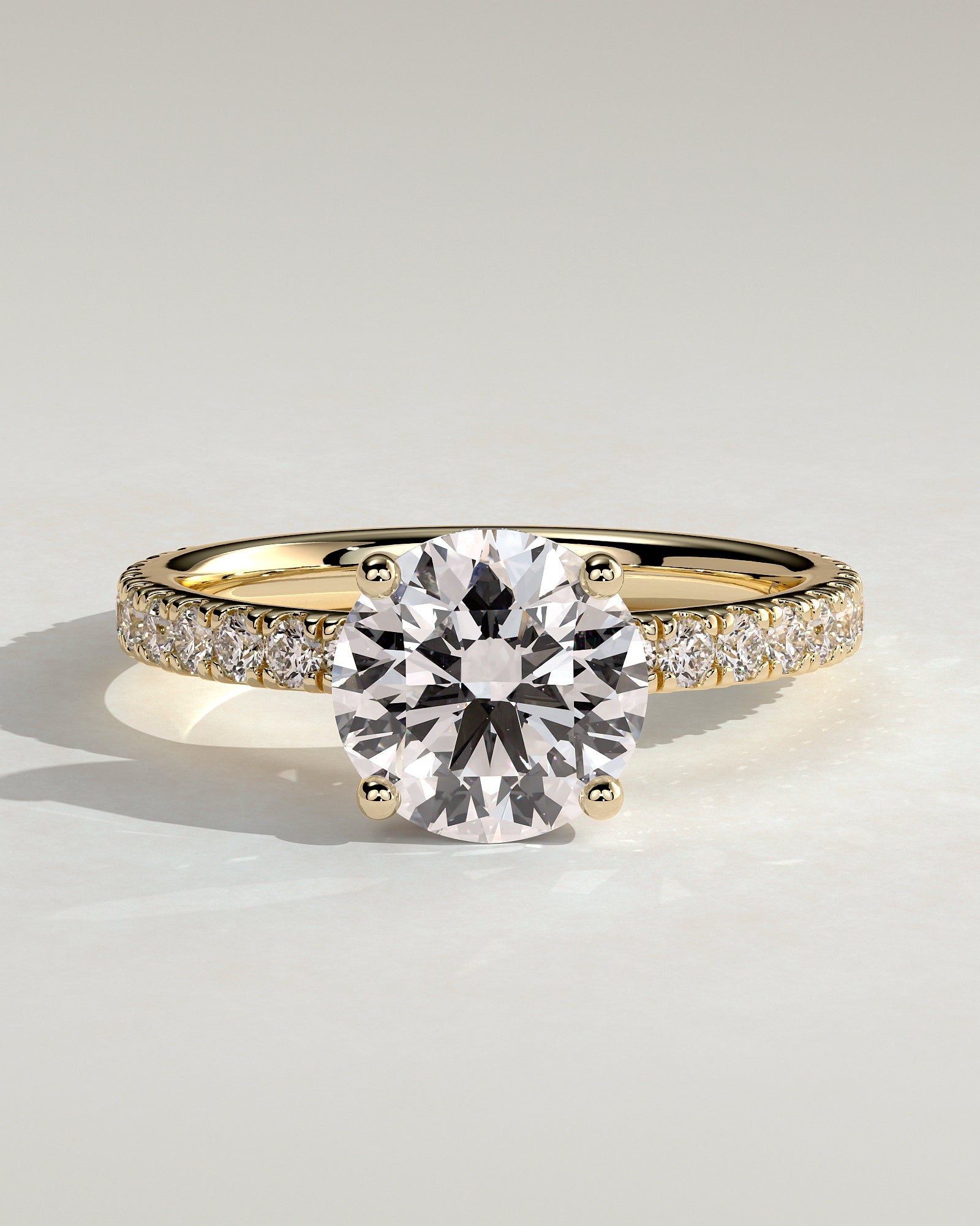 2.0CT Round Lab Grown Diamond Hidden Halo Pave Engagement Ring