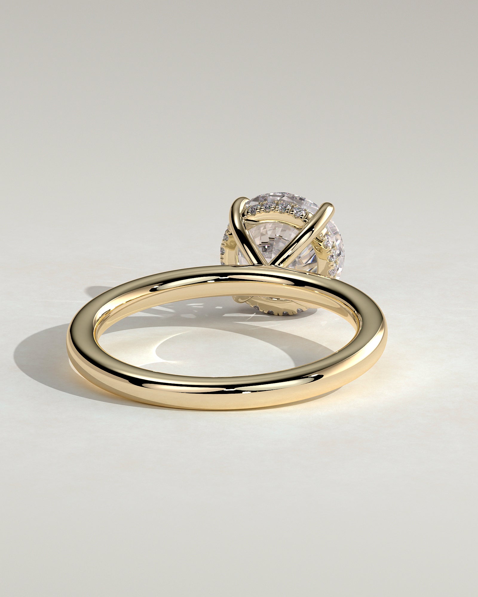 2.0CT Round Lab Grown Diamond Hidden Halo Solitaire Engagement Ring