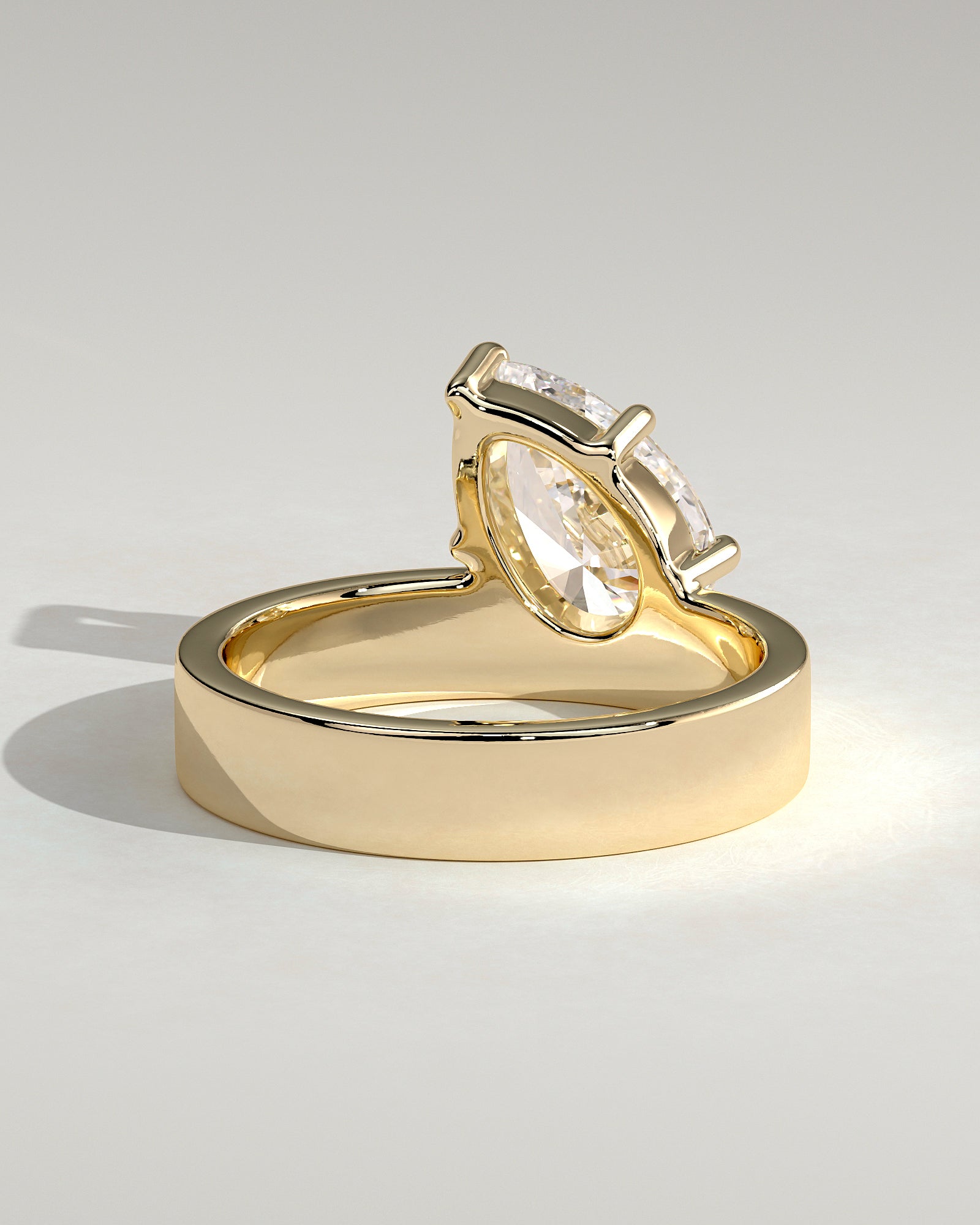 2.0CT East West Pear Lab Grown Diamond Flat Cigar Band Engagement Ring