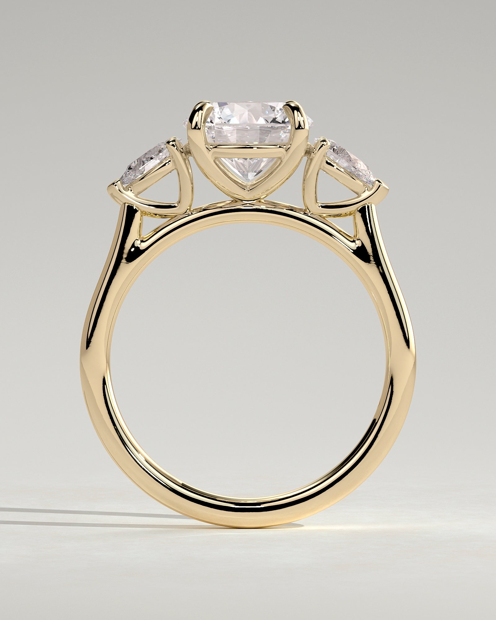 2.0CT Round Cut Lab Grown Diamond Three Stone Engagement Ring