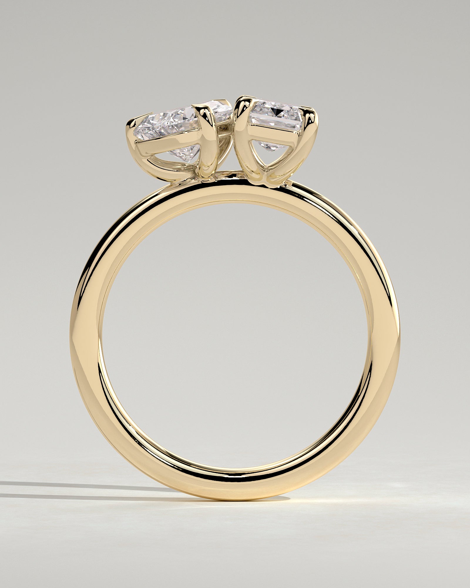 1.50CT Pear & 1.80CT Emerald Lab Grown Diamond Toi et Moi Engagement Ring