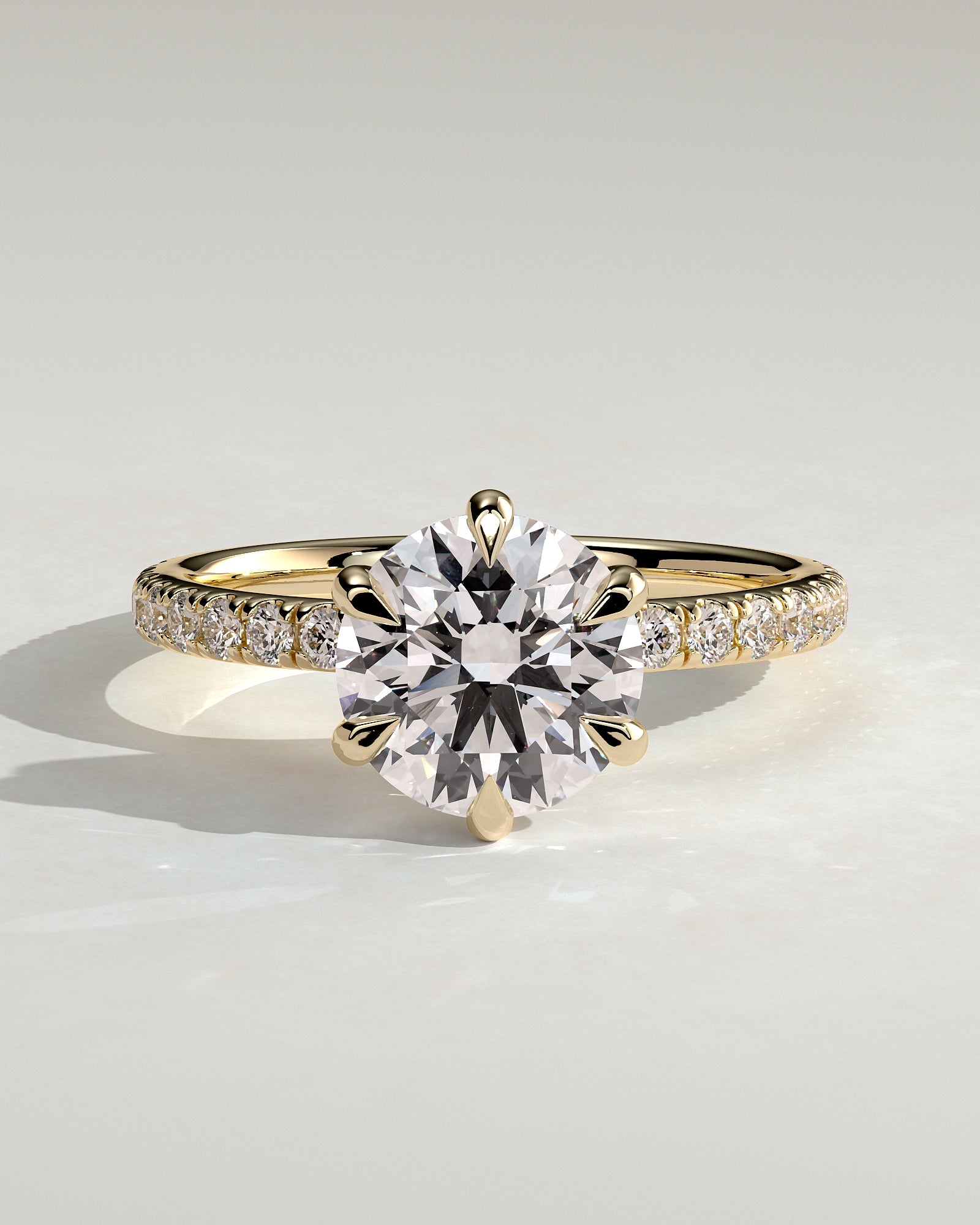 2.0CT Round Lab Grown Diamond Pave Engagement Ring