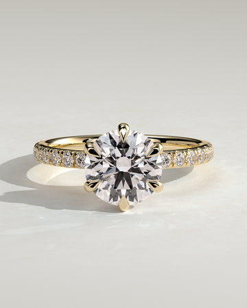 2.0CT Round Lab Grown Diamond Pave Engagement Ring