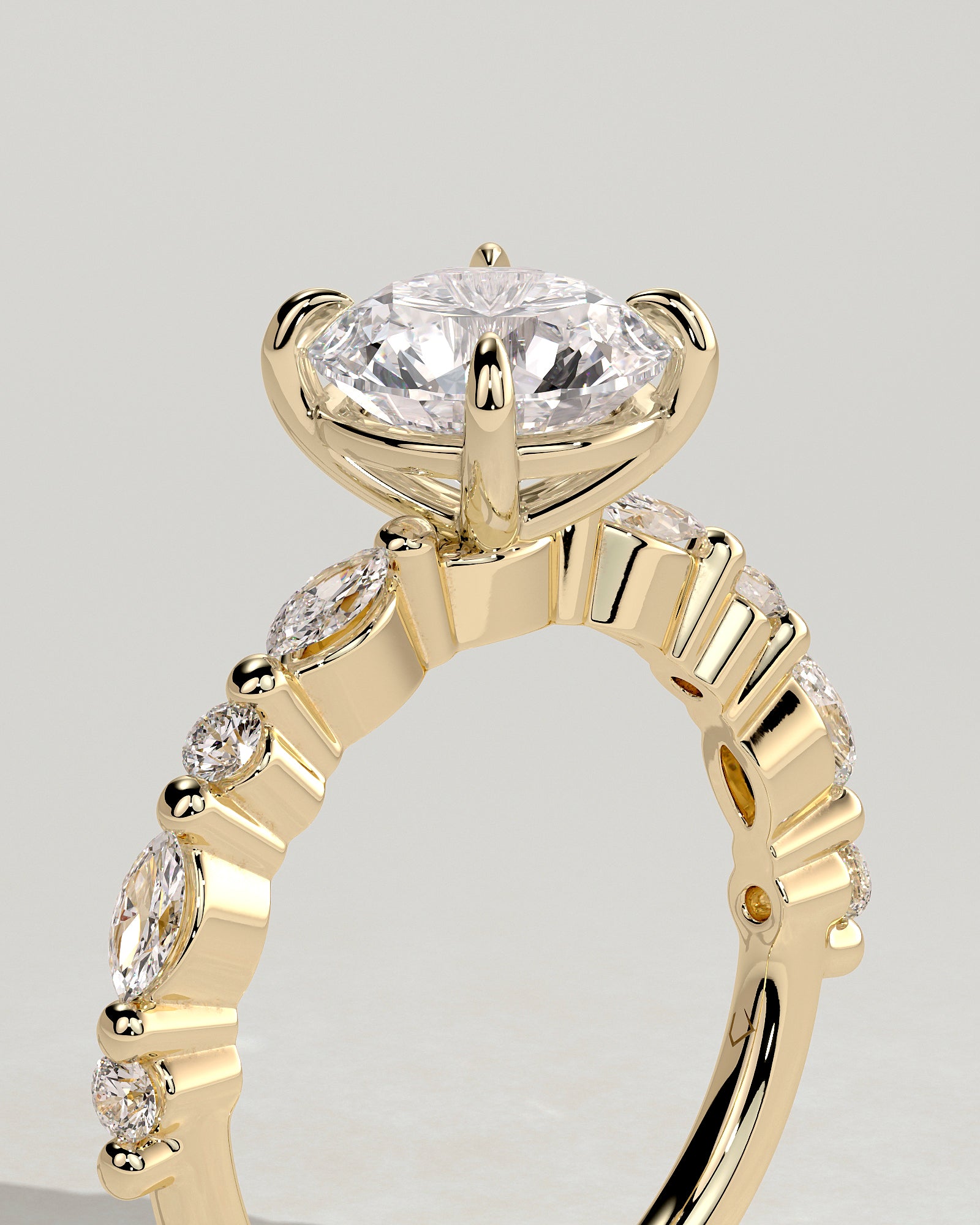 2.0CT Round Lab Grown Diamond Floating Bubble Pave Engagement Ring