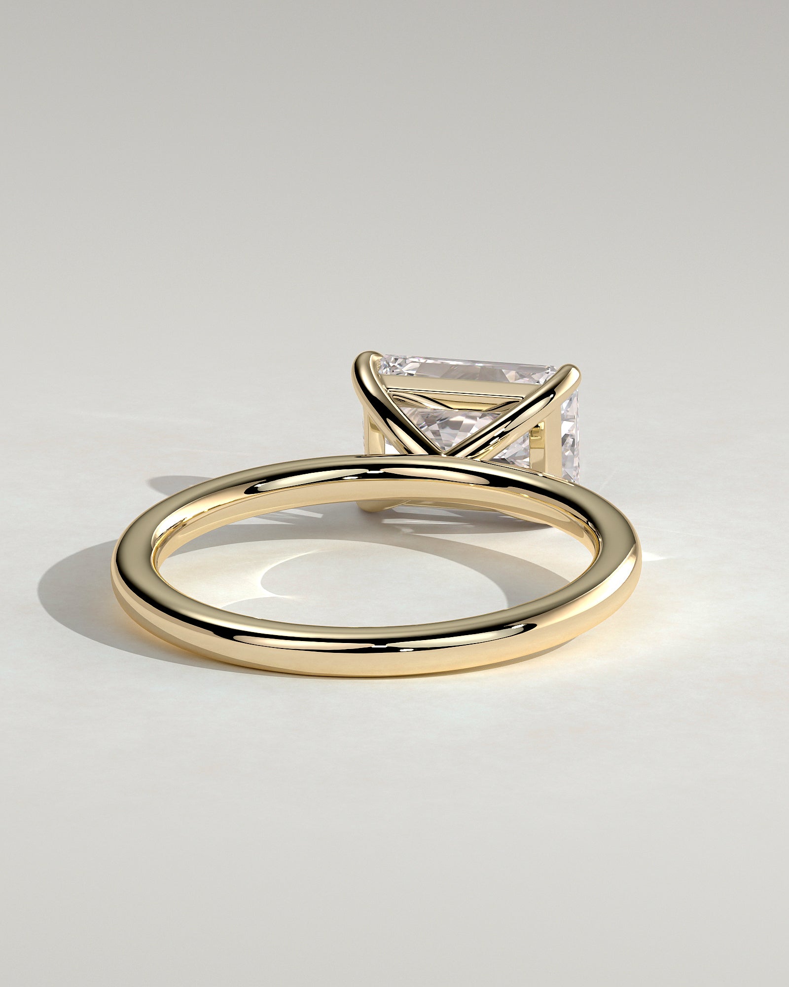 2.0CT East West Radiant Lab Grown Diamond Solitaire Engagement Ring