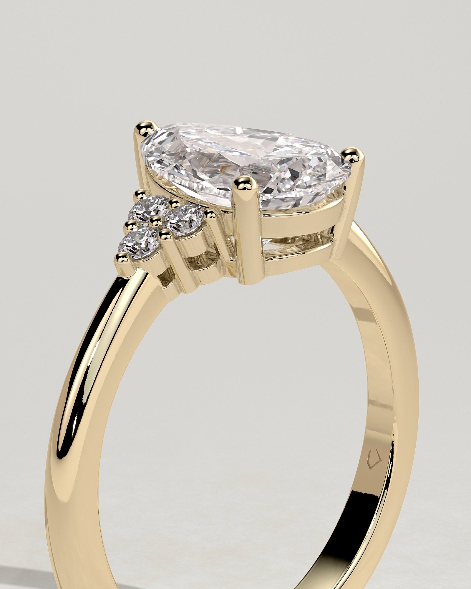 2.0CT Pear Cut Lab Grown Diamond Cluster Engagement Ring