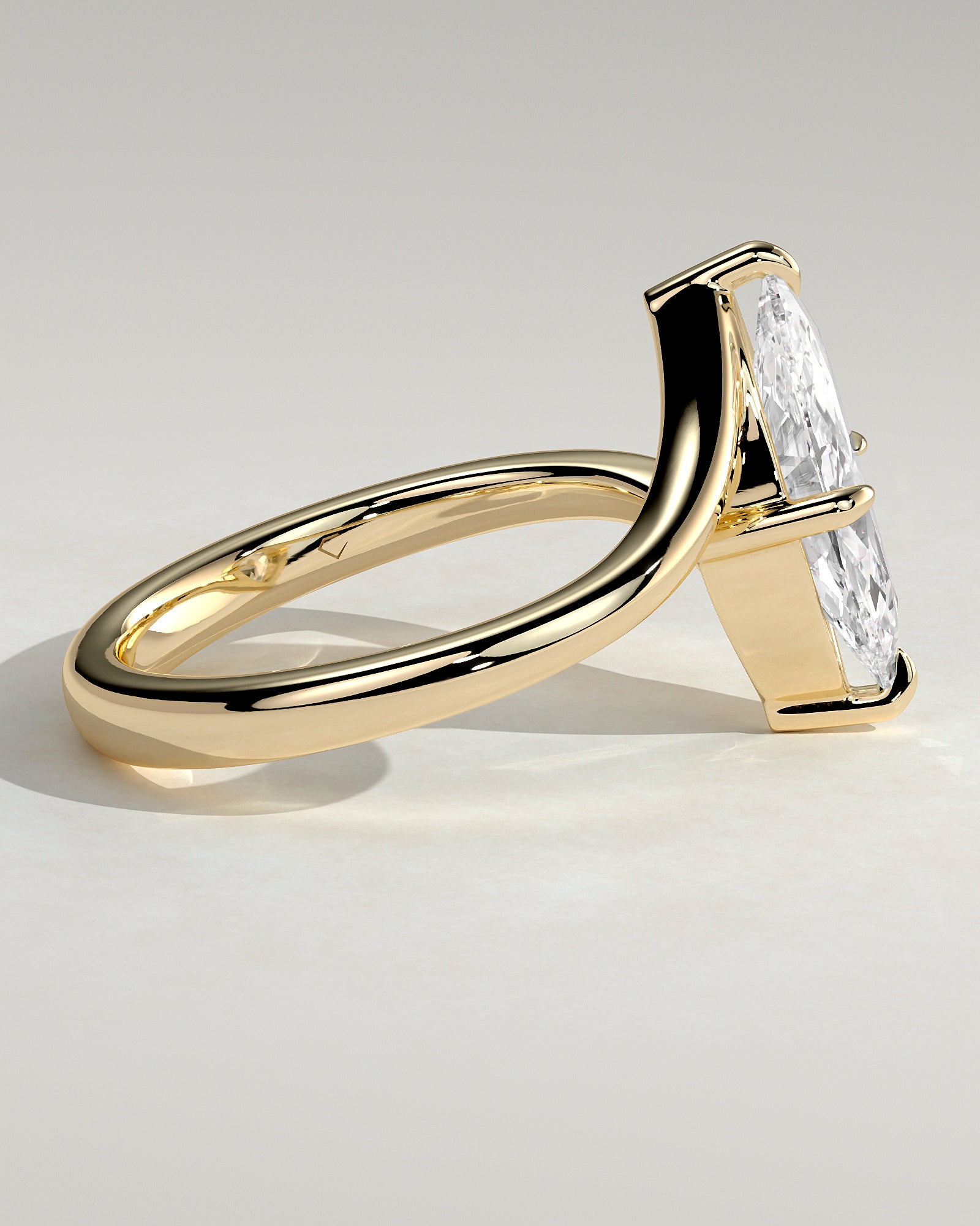 2.0CT Marquise Lab Grown Diamond Unique Bypass Engagement Ring