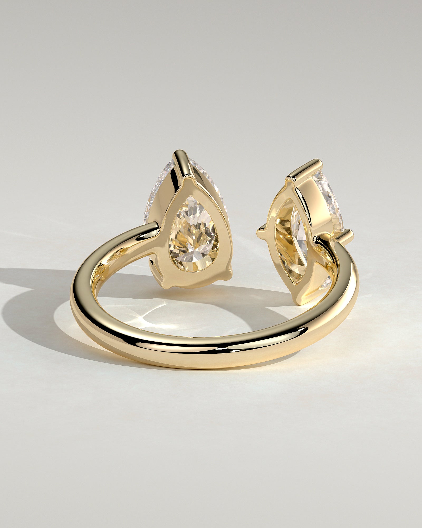 1.15CT Marquise & 1.65CT Pear Lab Grown Diamond Toi et Moi Open Cuff Band Engagement Ring