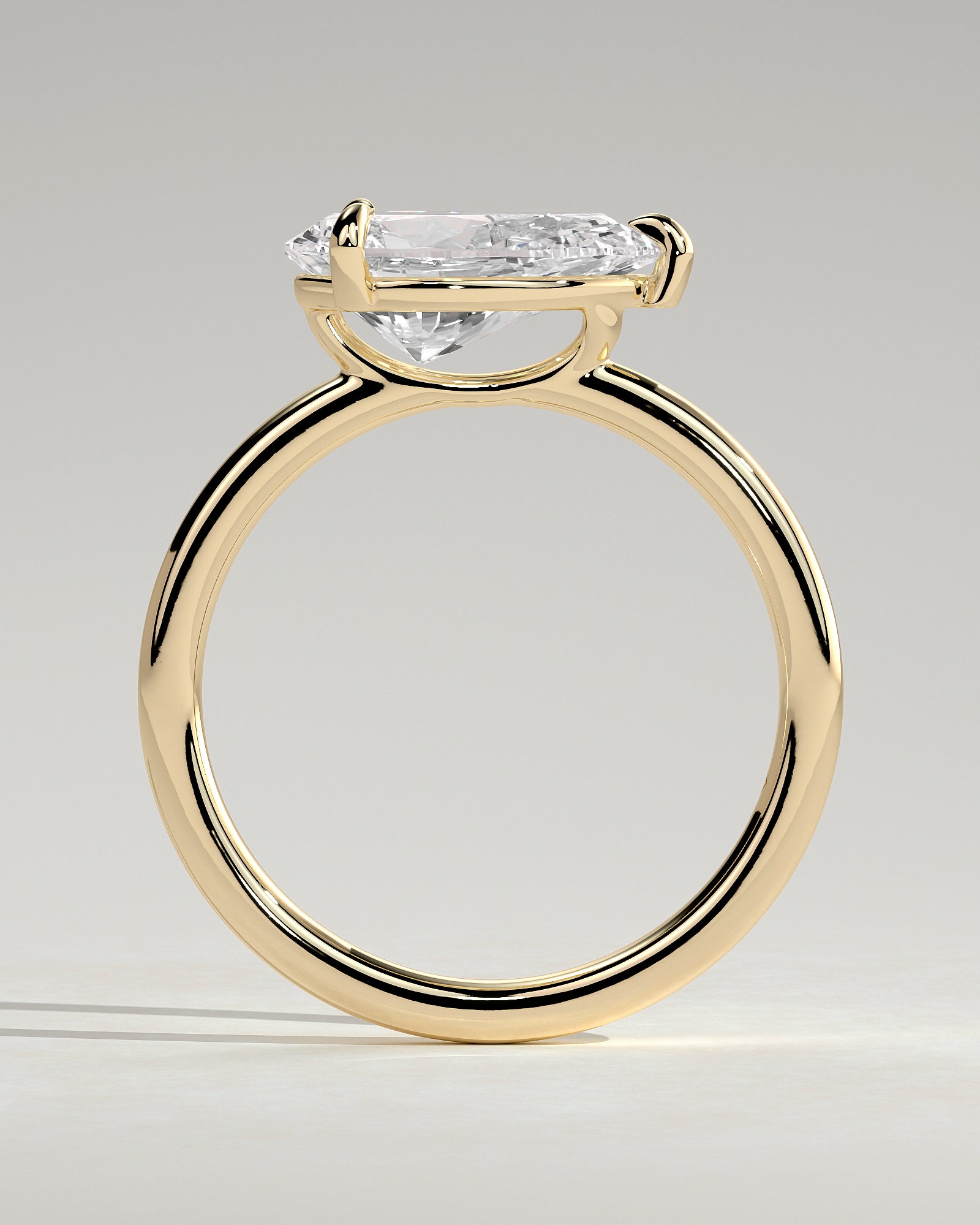 2.0CT East West Pear Lab Grown Diamond Solitaire Engagement Ring