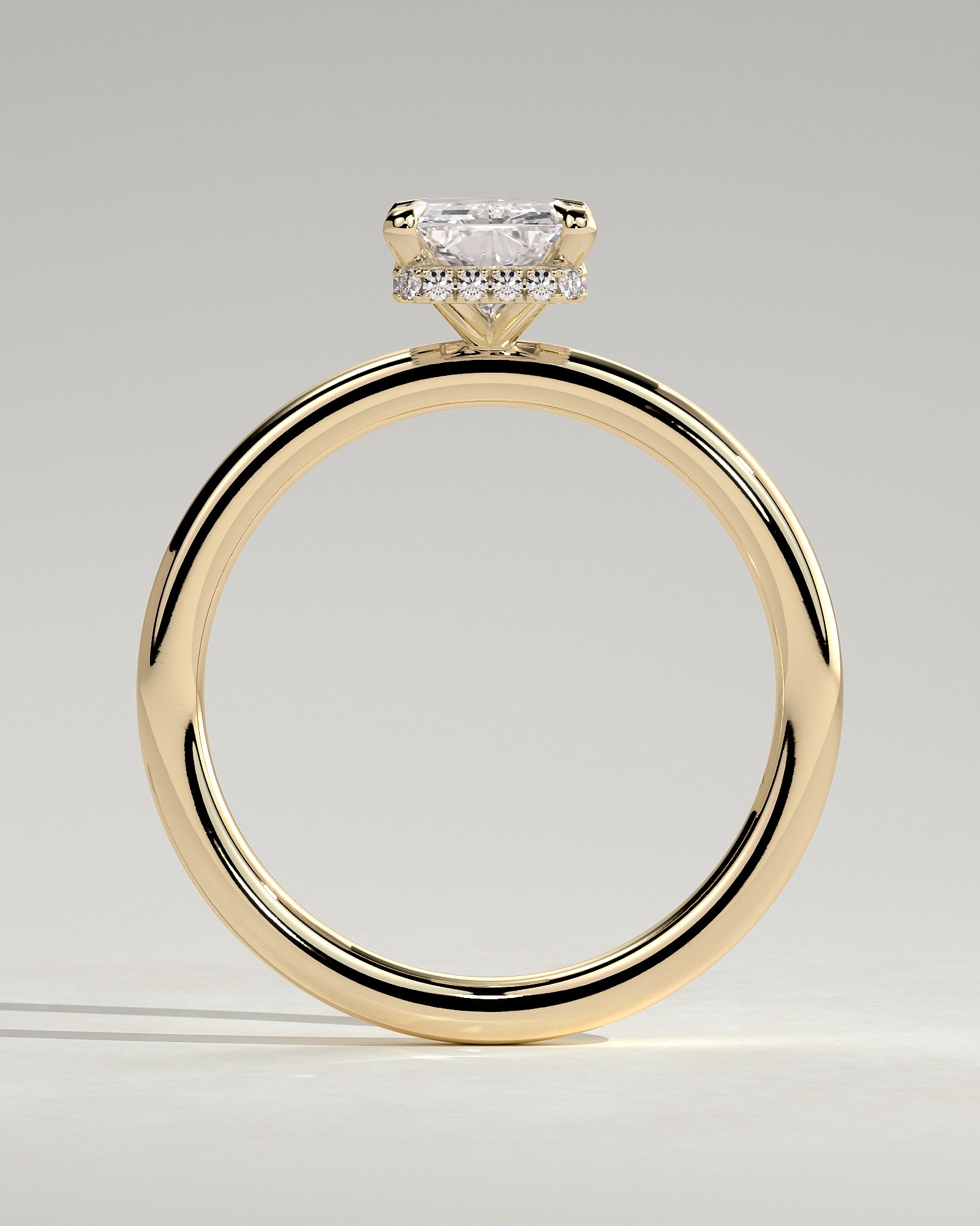 2.0CT Radiant Lab Grown Diamond Hidden Halo Solitaire Engagement Ring