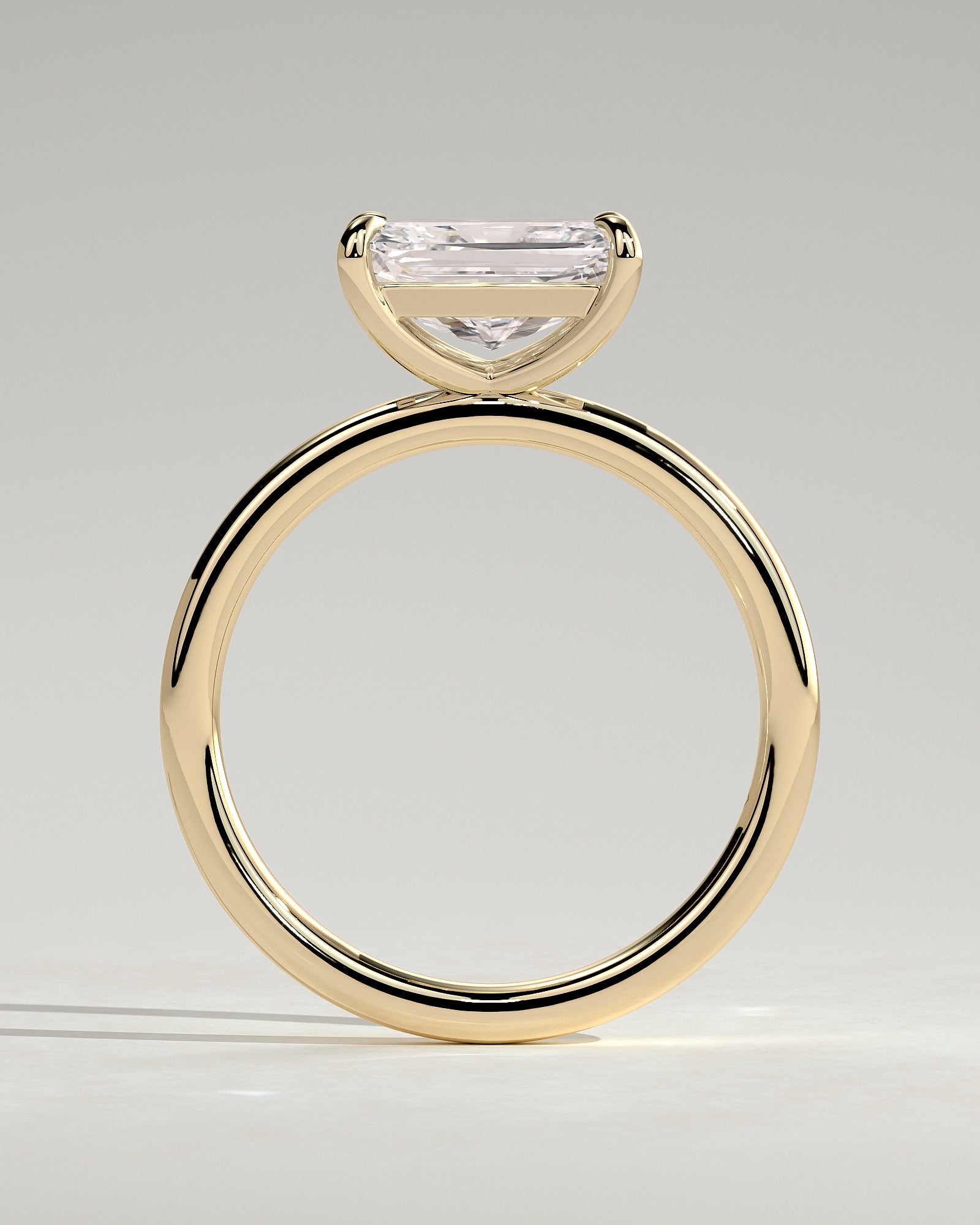 2.0CT East West Radiant Lab Grown Diamond Solitaire Engagement Ring
