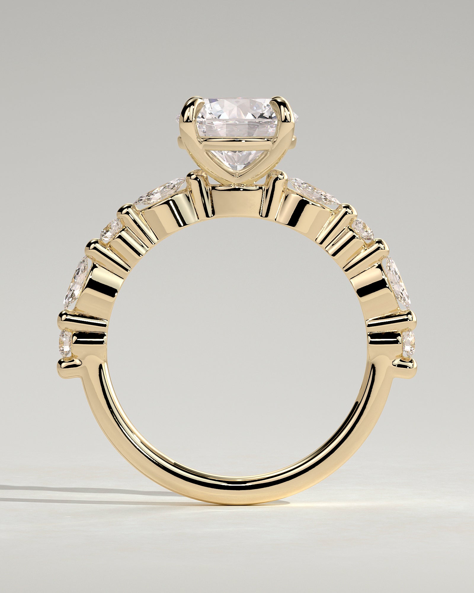 2.0CT Round Lab Grown Diamond Floating Bubble Pave Engagement Ring