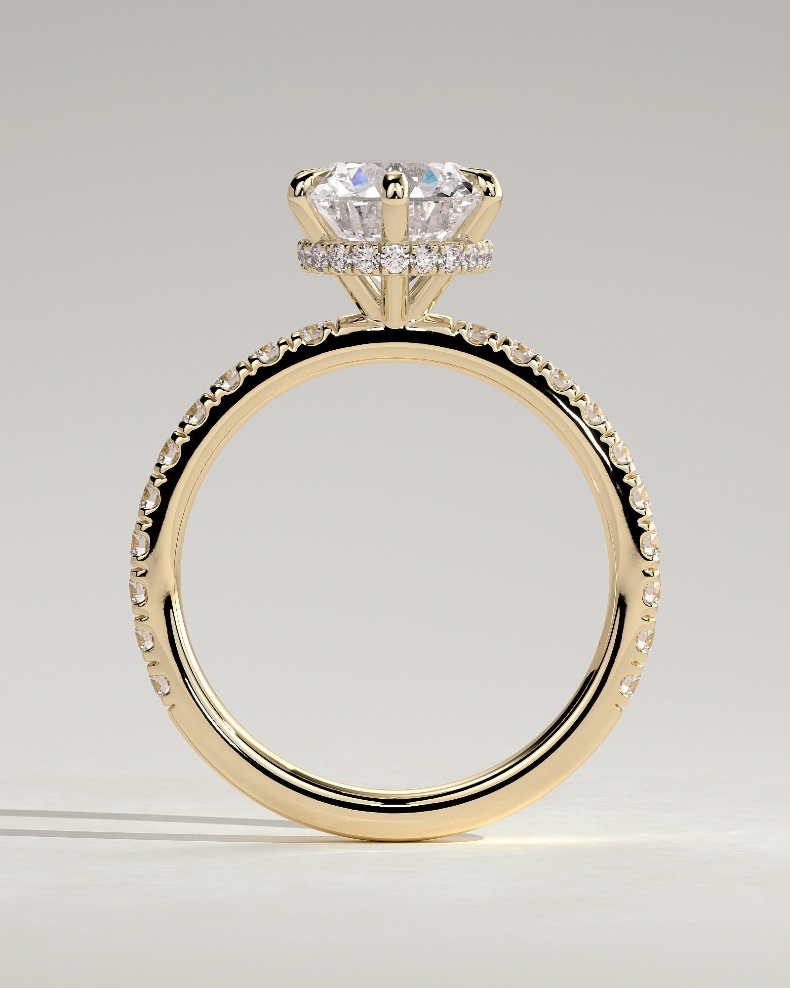 2.0CT Round Lab Grown Diamond Hidden Halo Pave Engagement Ring