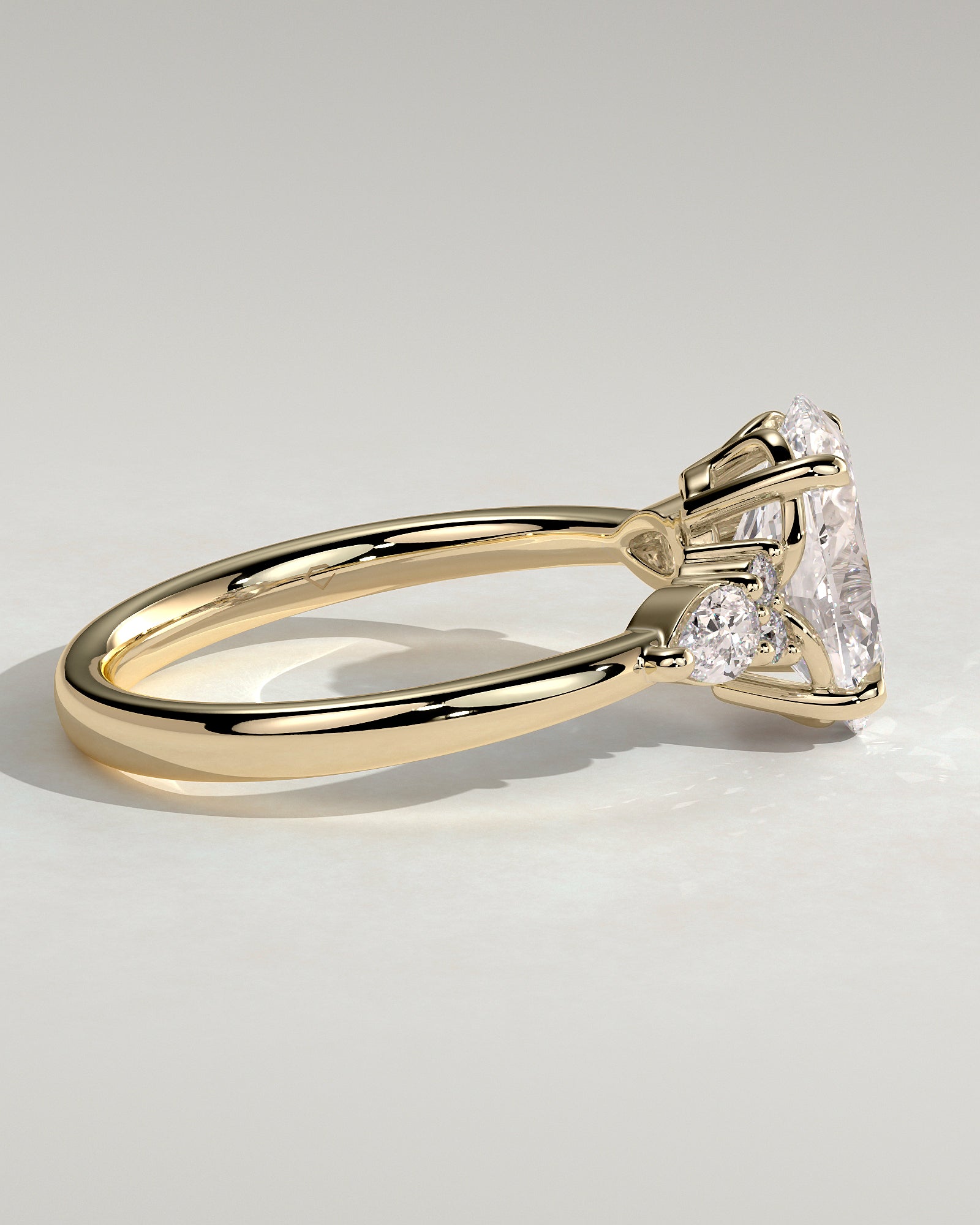 2.0CT Oval Lab Grown Diamond Cluster Engagement Ring