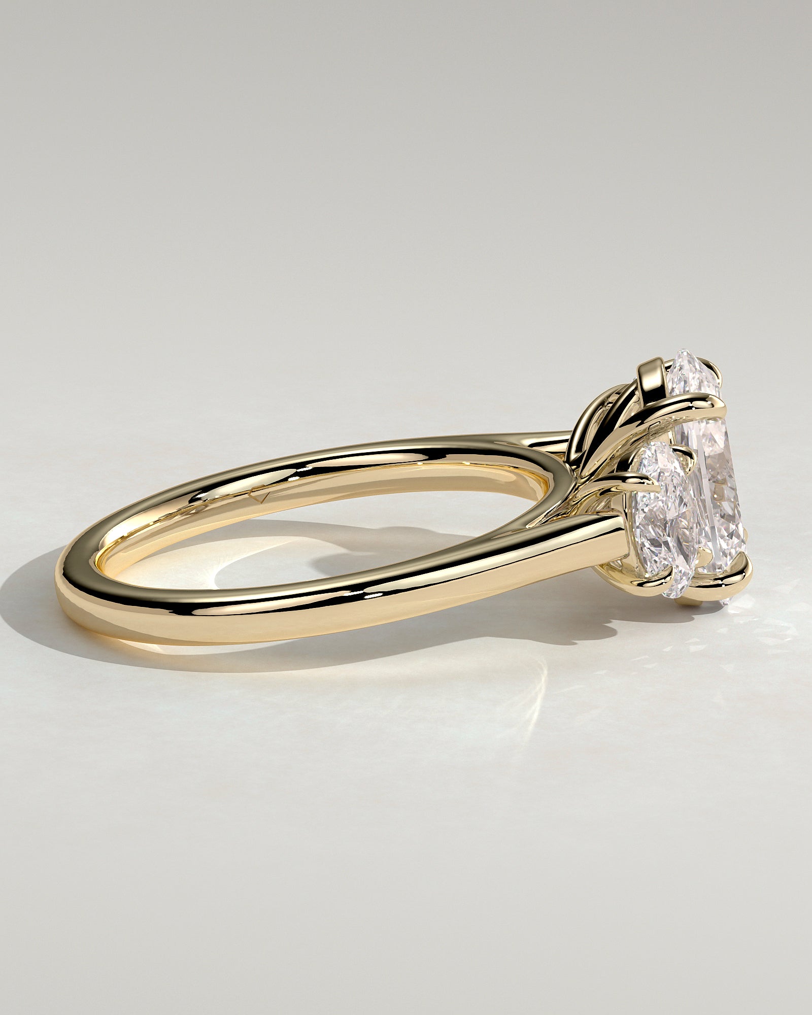 2.0CT Oval Lab Grown Diamond Three Stone Engagement Ring