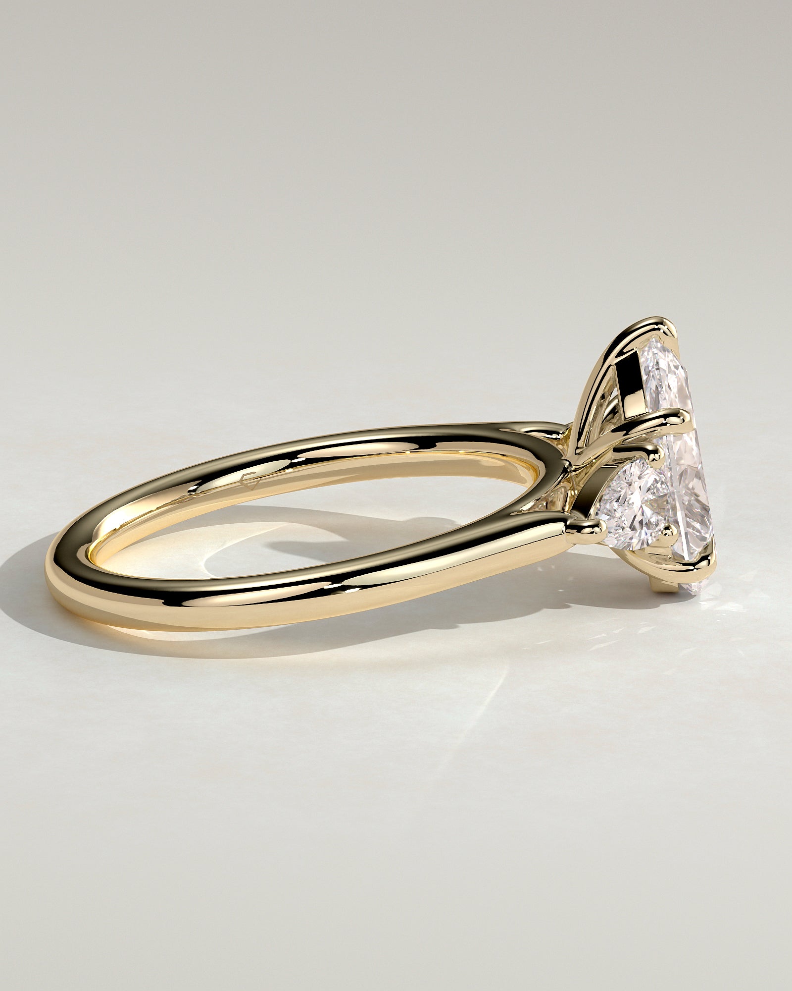 2.0CT Pear Cut Lab Grown Diamond Three Stone Engagement Ring