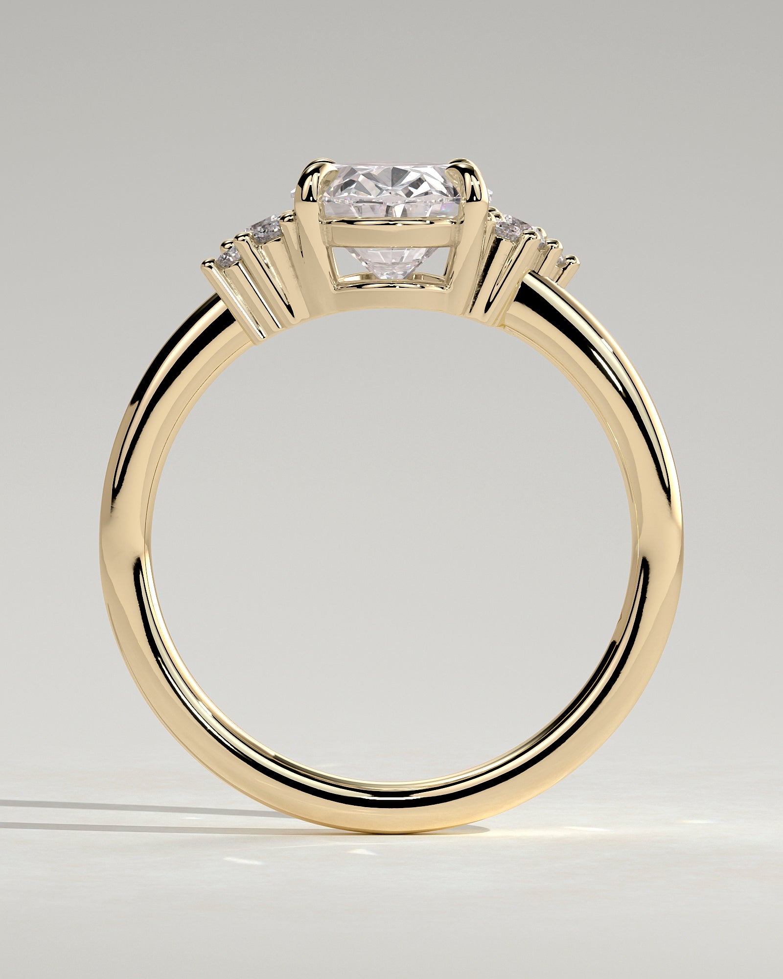 2.0CT Oval Lab Grown Diamond Cluster Engagement Ring