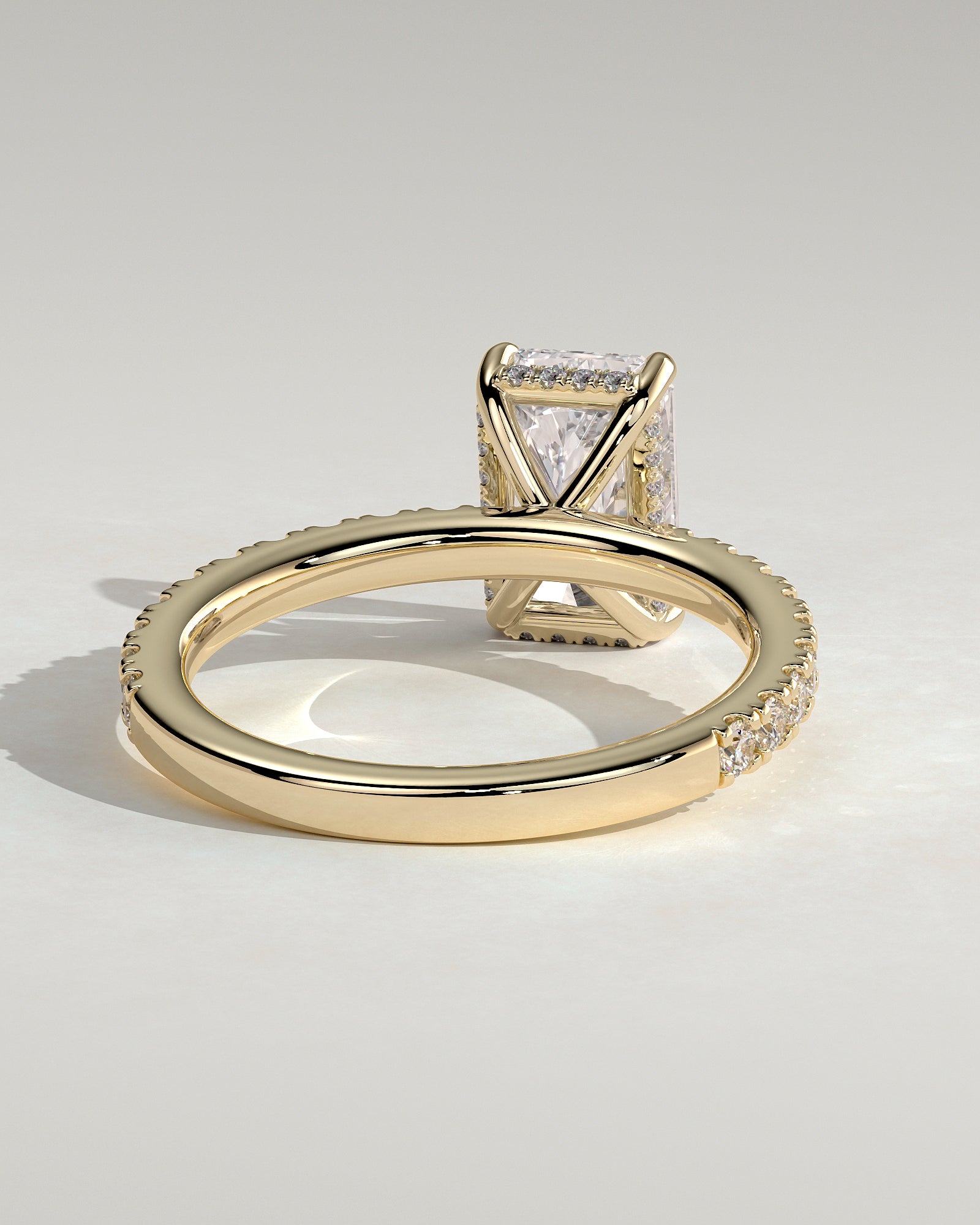 2.0CT Radiant Lab Grown Diamond Hidden Halo Pave Engagement Ring