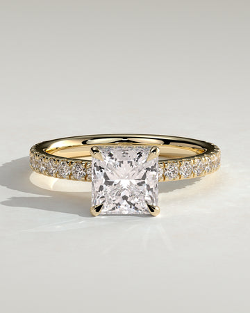 2.0CT Princess Lab Grown Diamond Hidden Halo Pave Engagement Ring