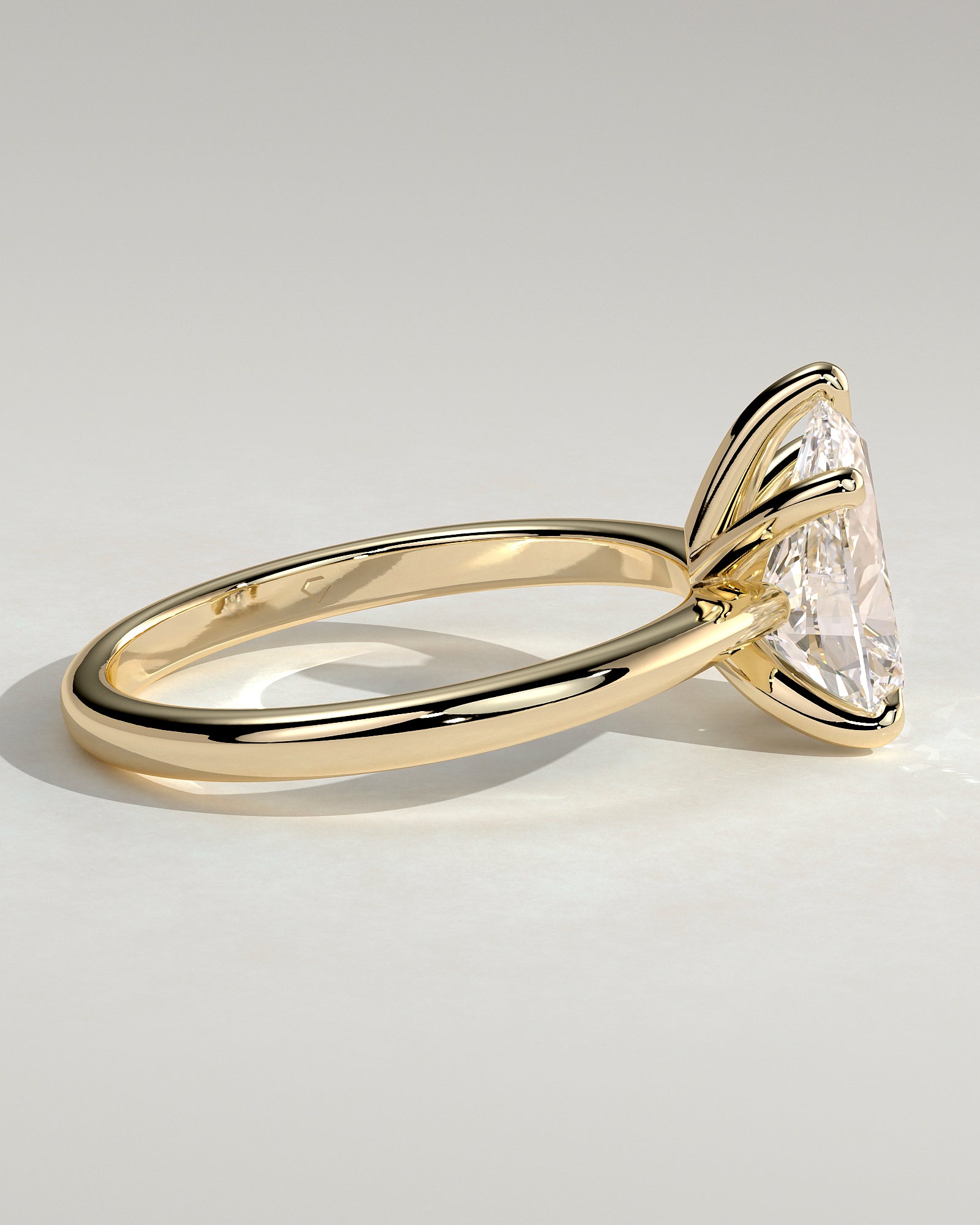 2.0CT Pear Lab Grown Diamond Solitaire Cathedral Engagement Ring