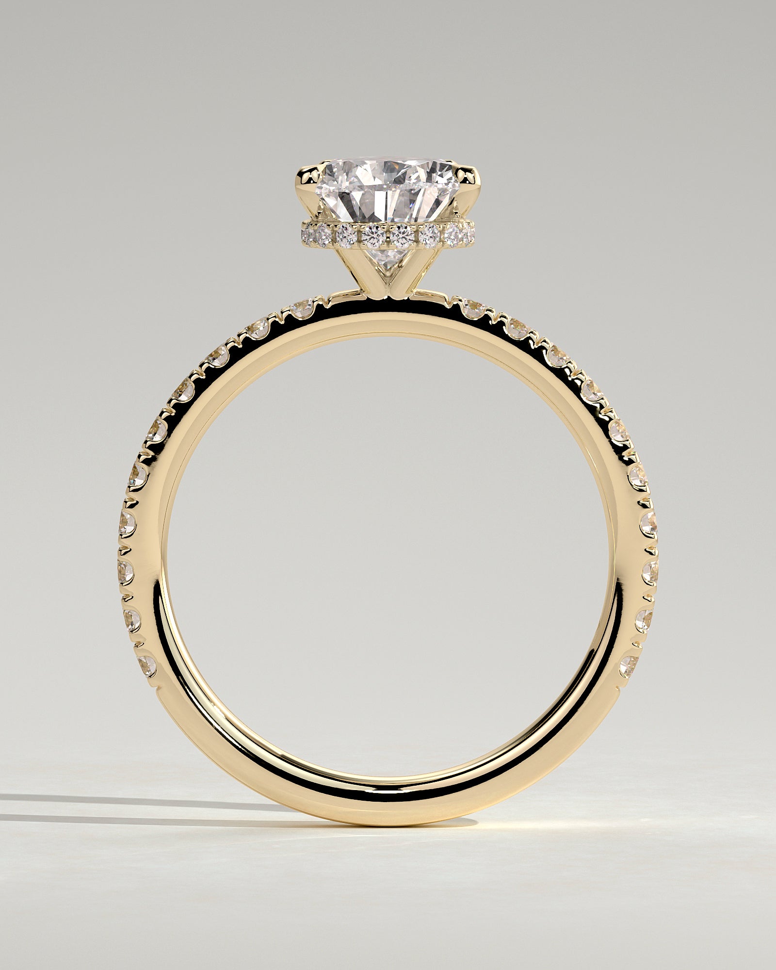 2.0CT Pear Lab Grown Diamond Hidden Halo Pave Engagement Ring