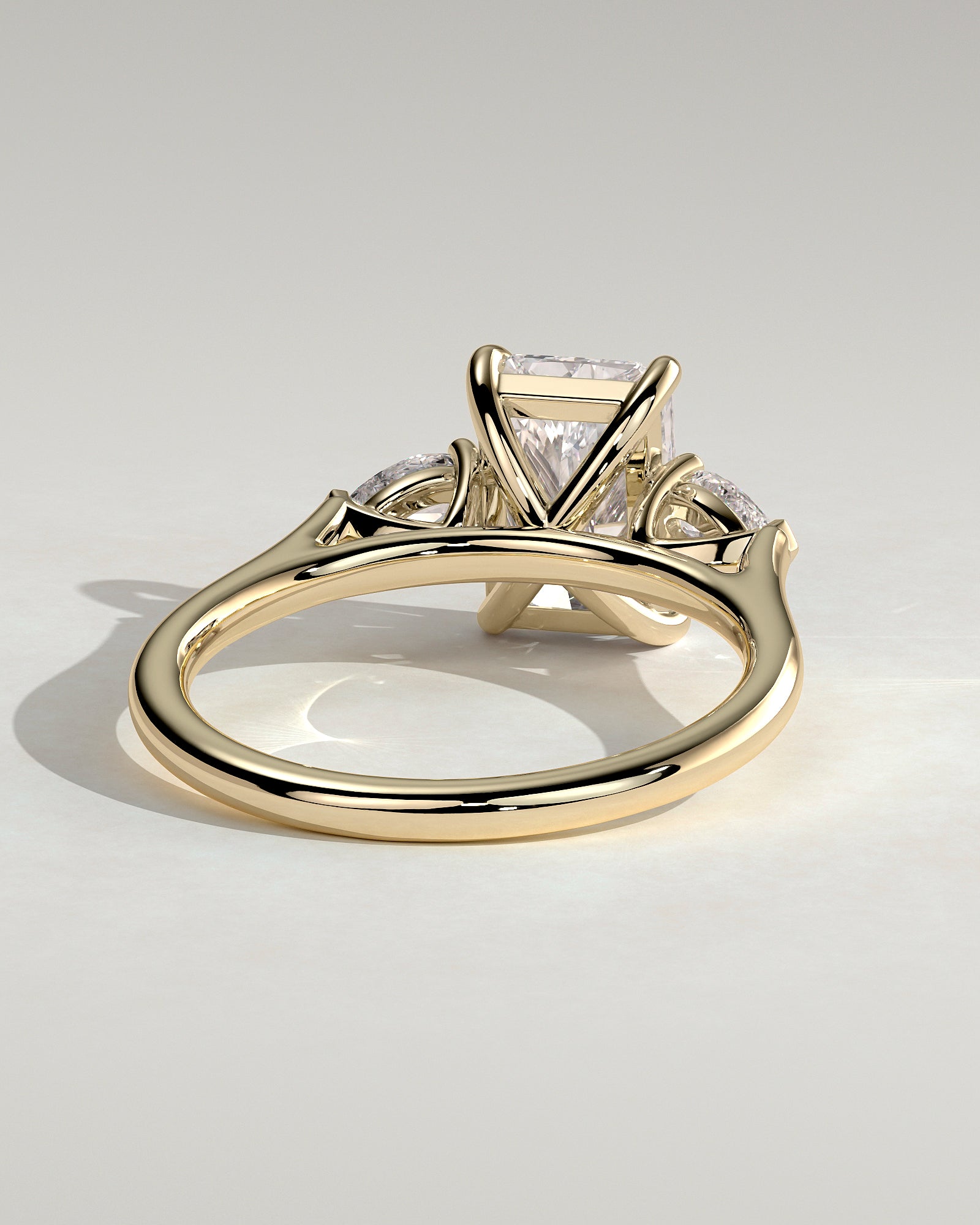 2.0CT Radiant Cut Lab Grown Diamond Three Stone Engagement Ring
