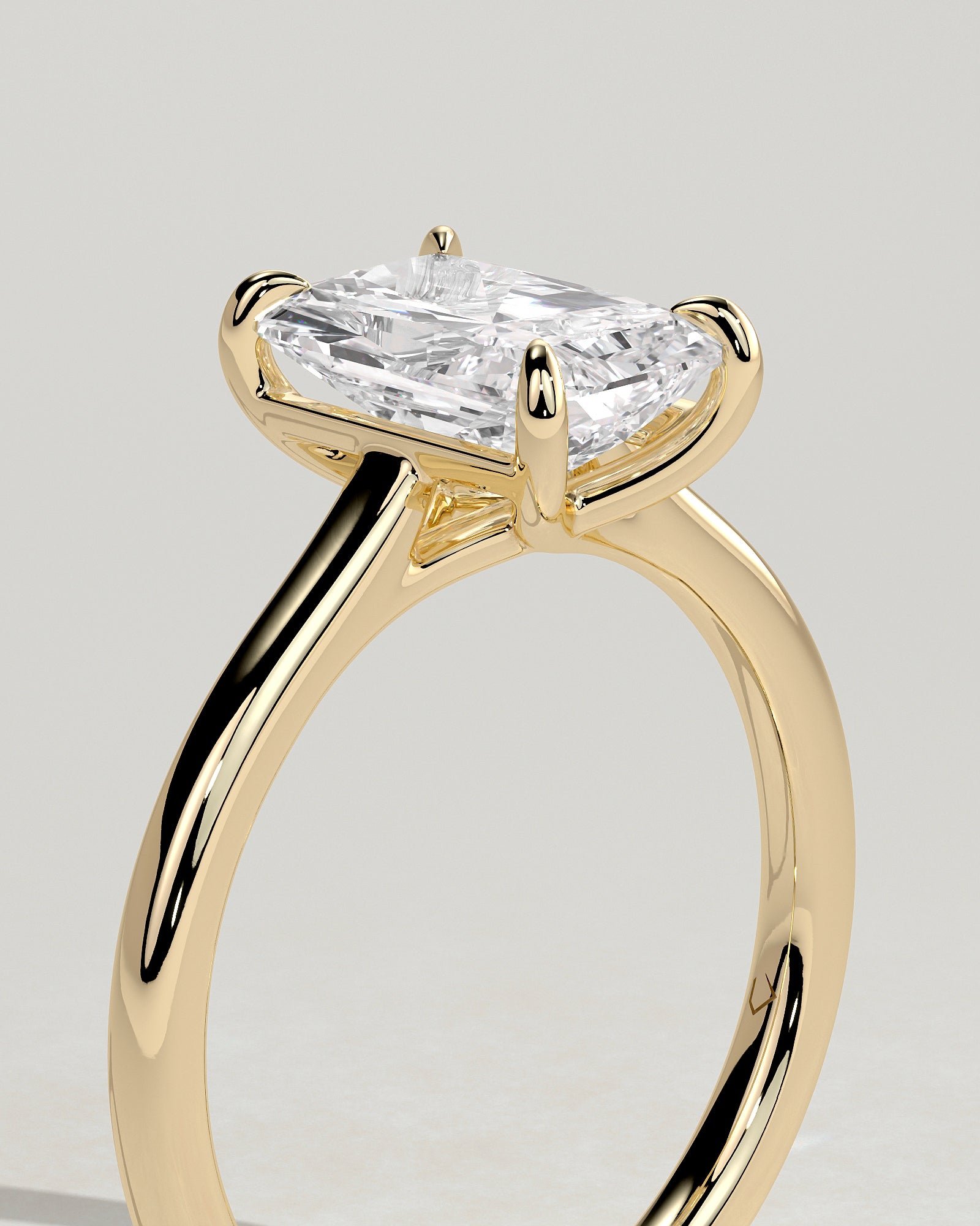 2.0CT Radiant Lab Grown Diamond Cathedral Open Trellis Gallery Engagement Ring