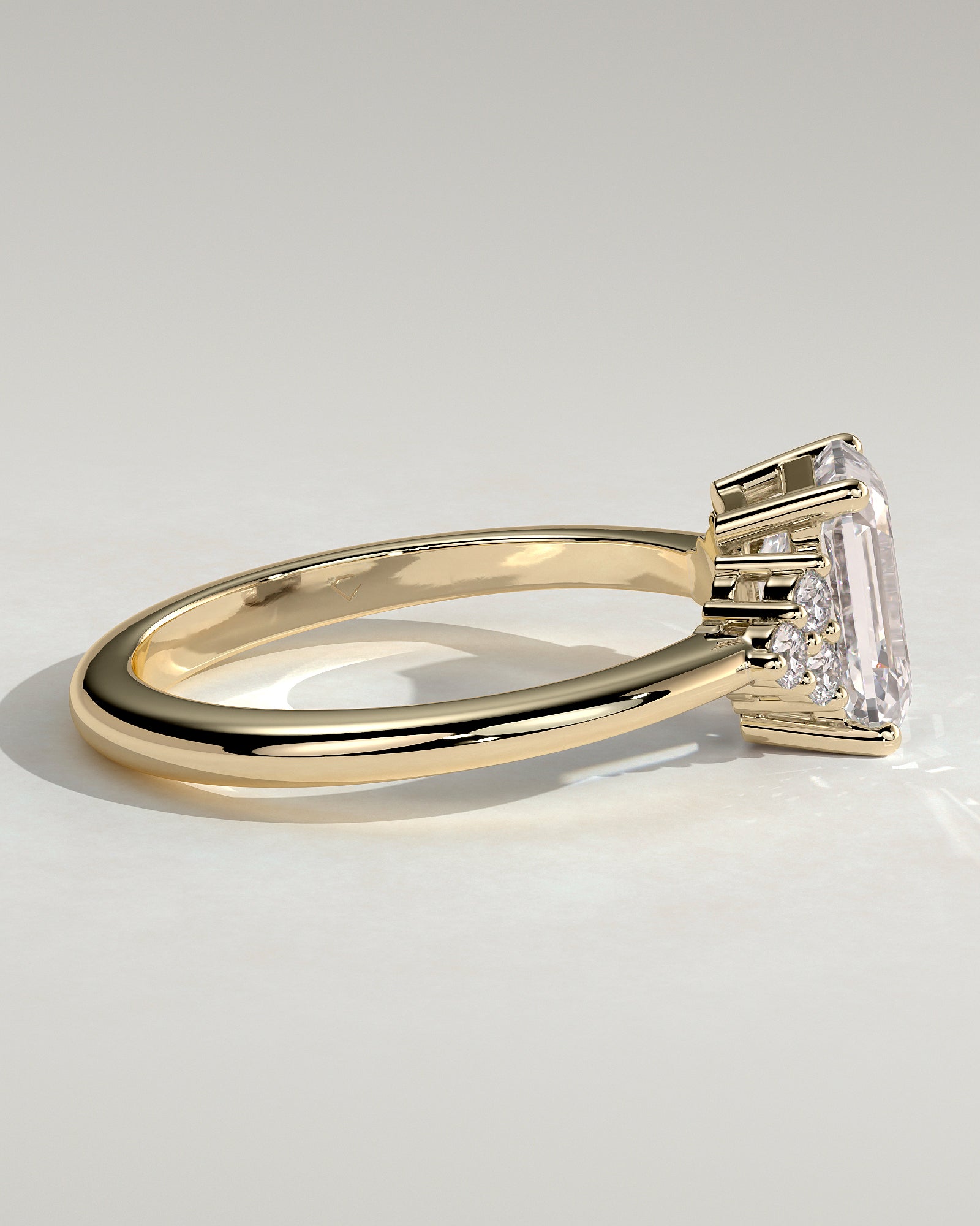2.0CT Emerald Cut Lab Grown Diamond Cluster Engagement Ring